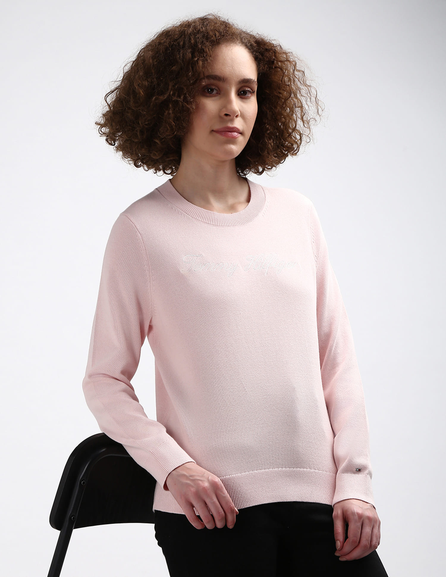 Buy Tommy Hilfiger Flag Script Organic Cotton Sweater