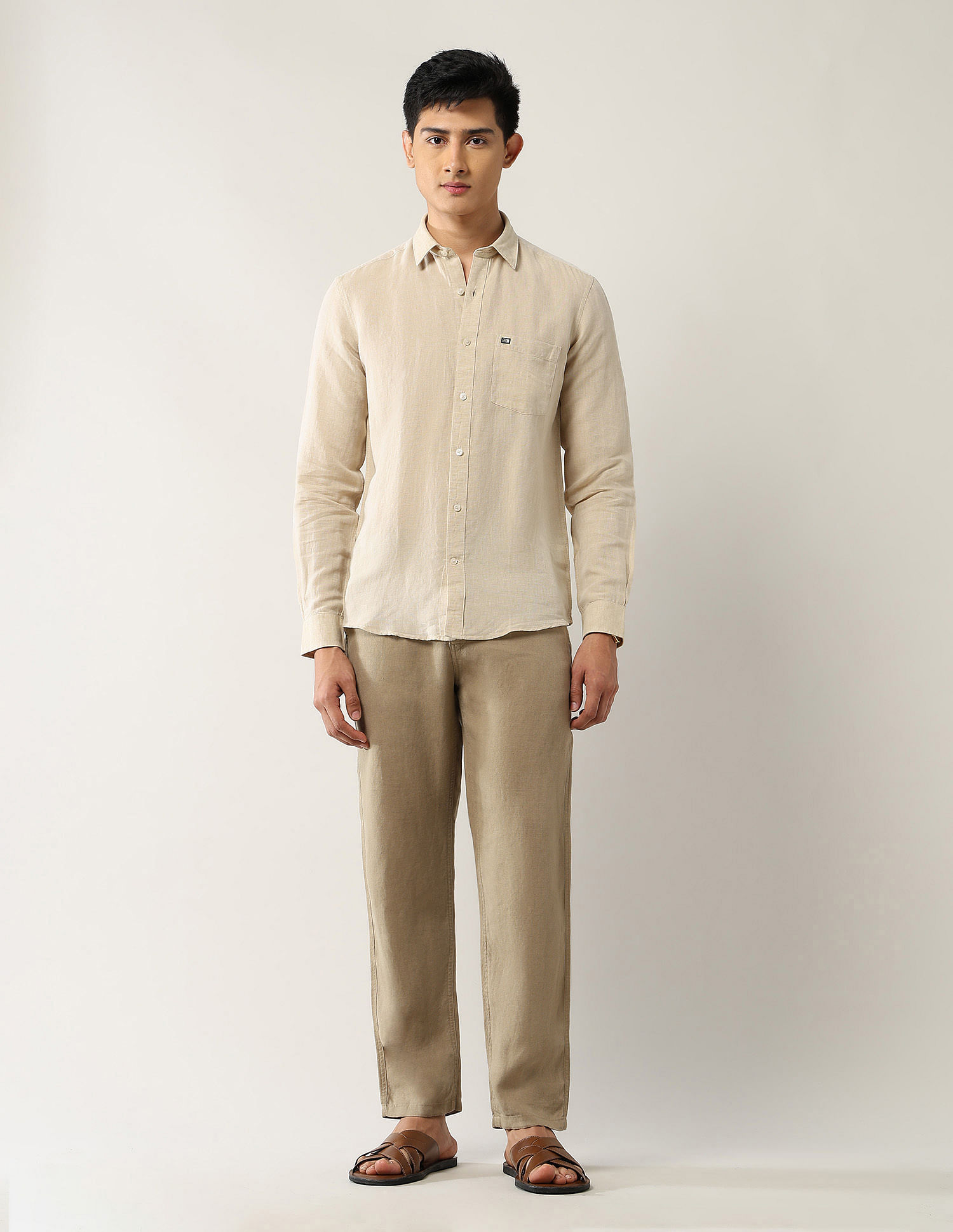 Arrow Sport Slim Fit Pure Linen Shirt