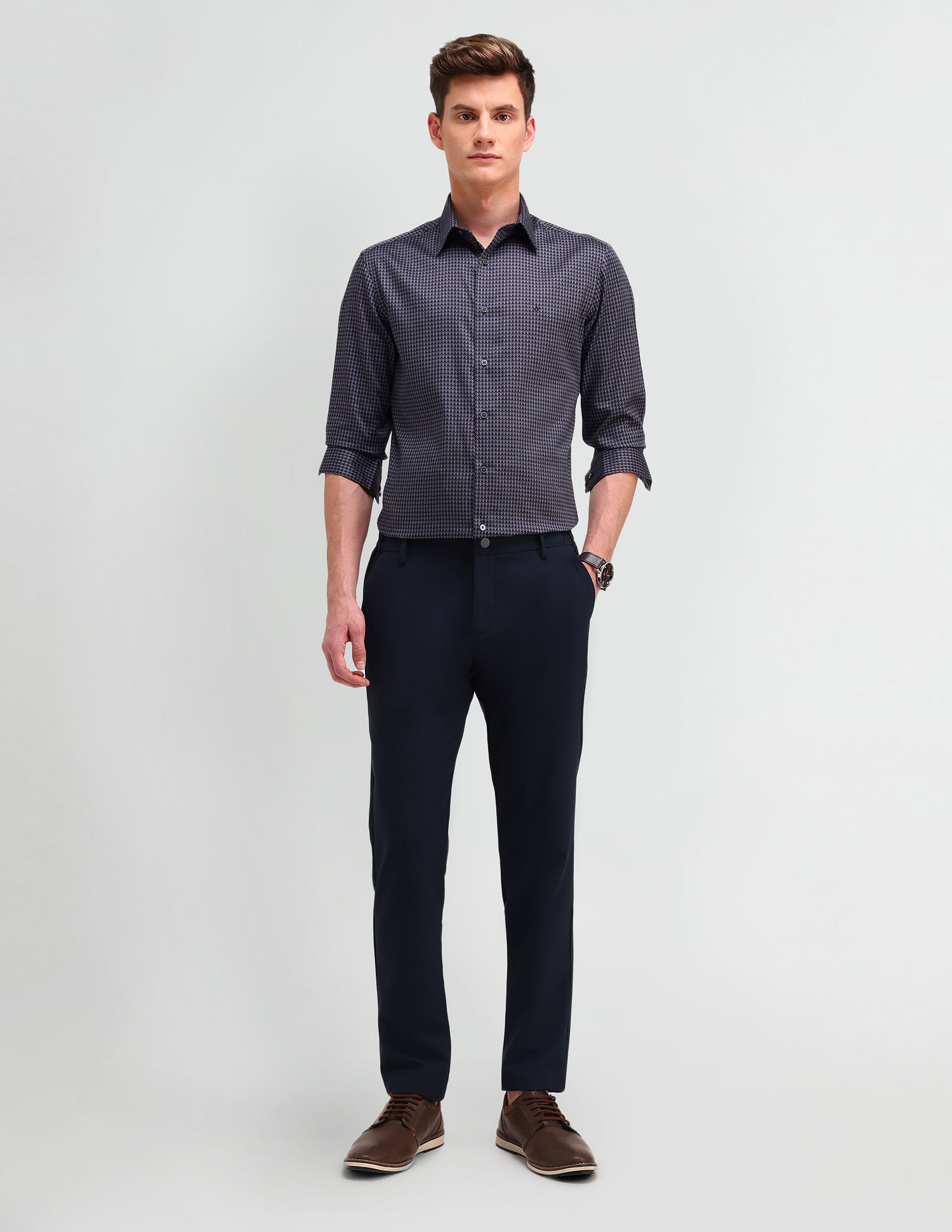 Arrow Newyork Slim Fit All-Over Pattern Shirt