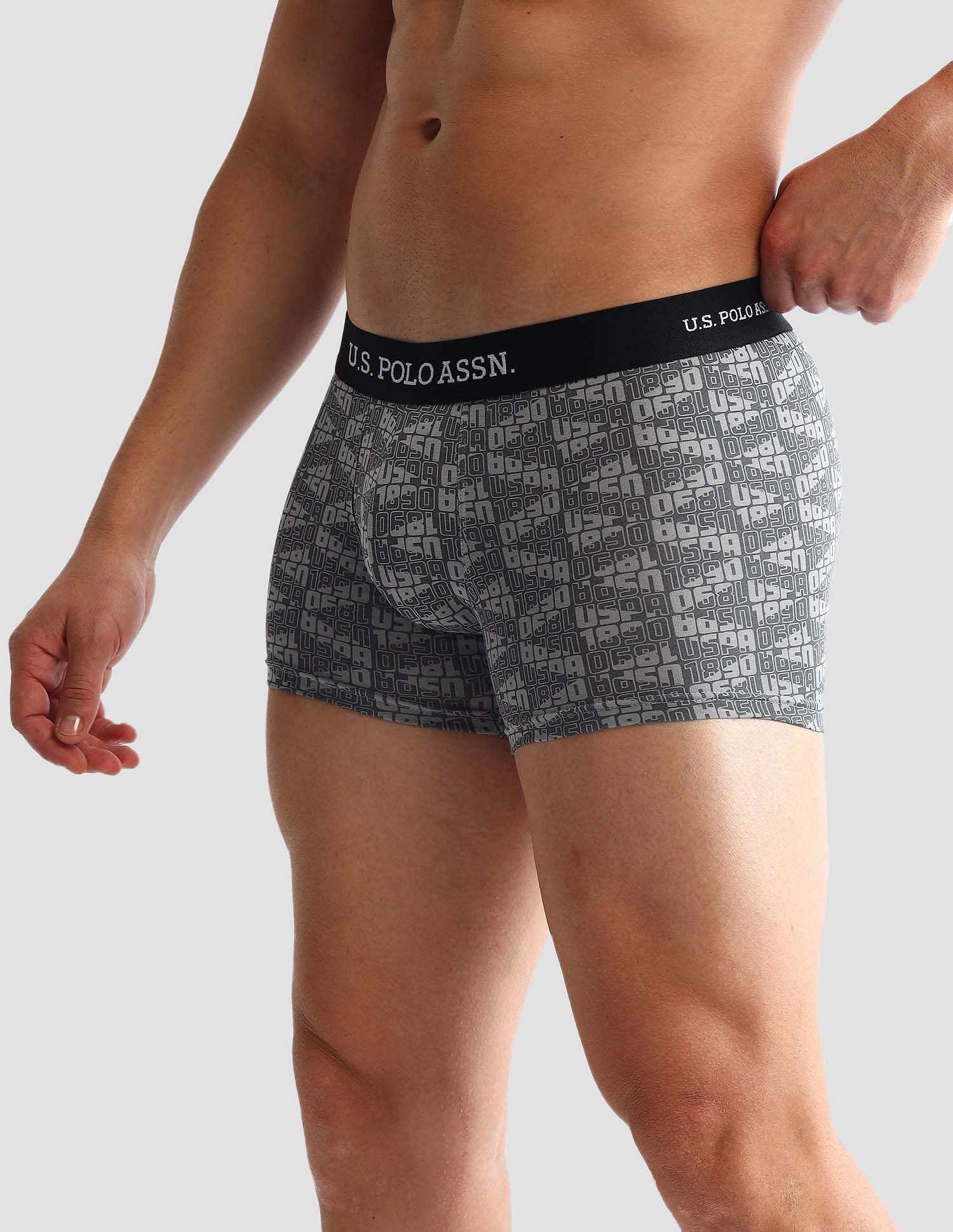 USPA Innerwear Anti Microbial Printed OET14 Trunks - Pack Of 3