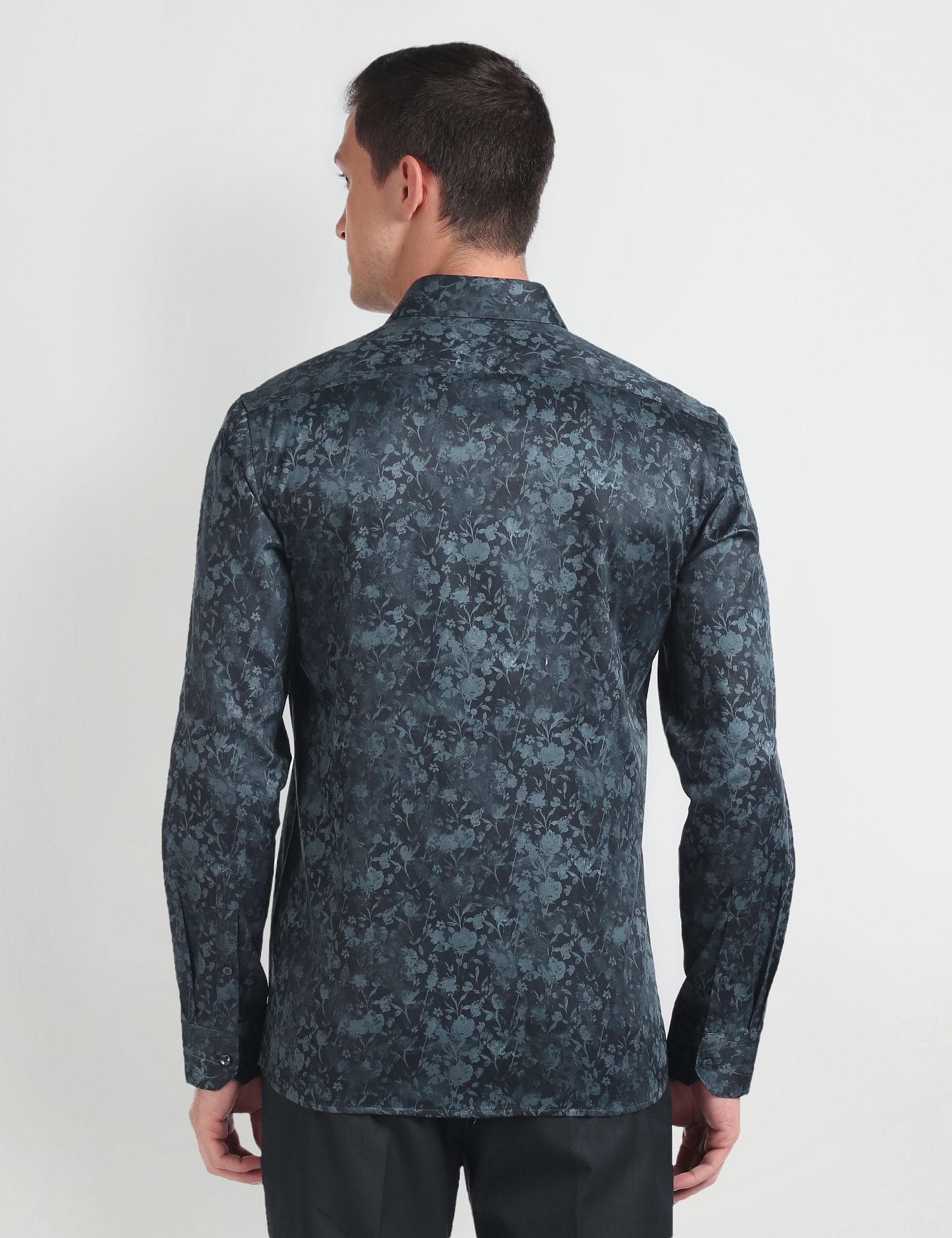 Arrow Floral Print Cotton Formal Shirt
