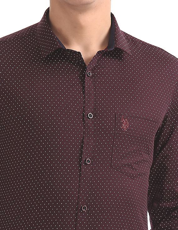 USPA Tailored Slim Fit Paisley Print Shirt