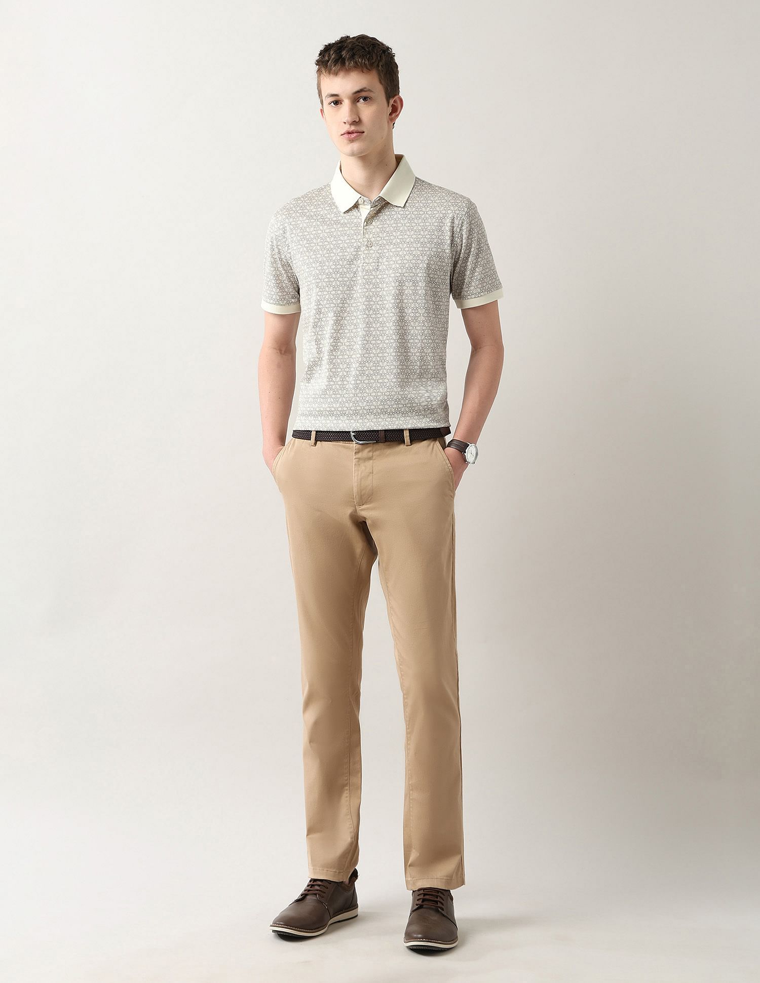 Arrow Geometric Printed Night Is Young Polo Shirt