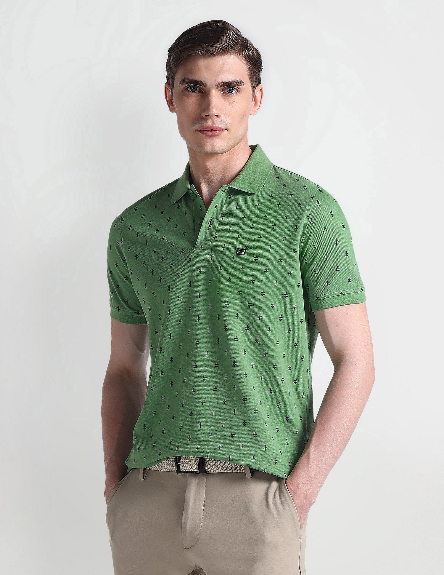 Arrow Sports Geometric Print Regular Polo Shirt