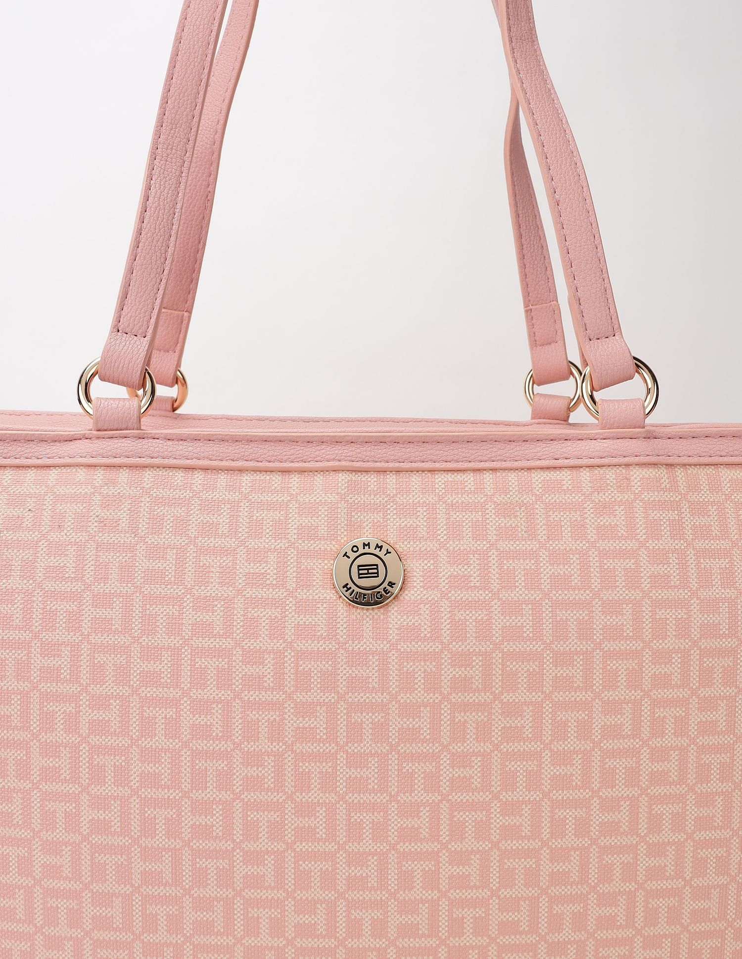 Tommy Hilfiger Logo Beige Pvc Tote Bag