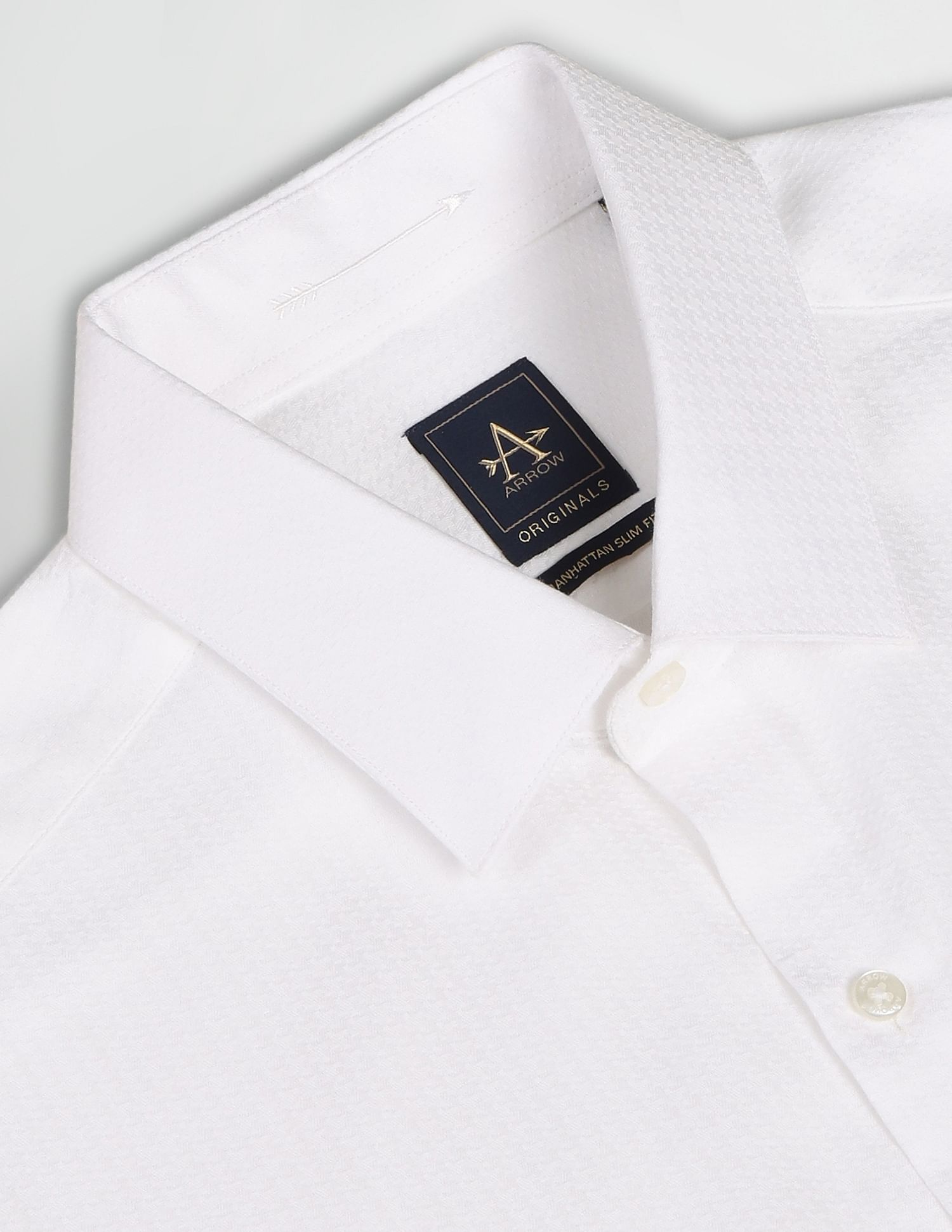 Arrow Self Design Manhattan Slim Fit Shirt