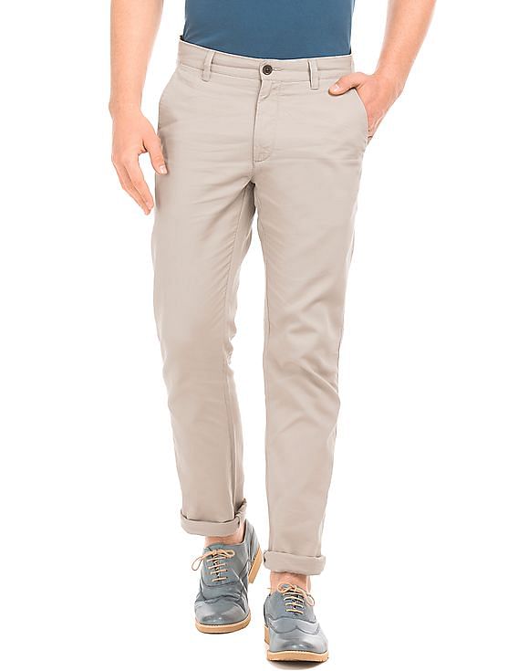 Buy Men Brown Slim Fit Solid Flat Front Casual Online - 48786 | Louis  Philippe