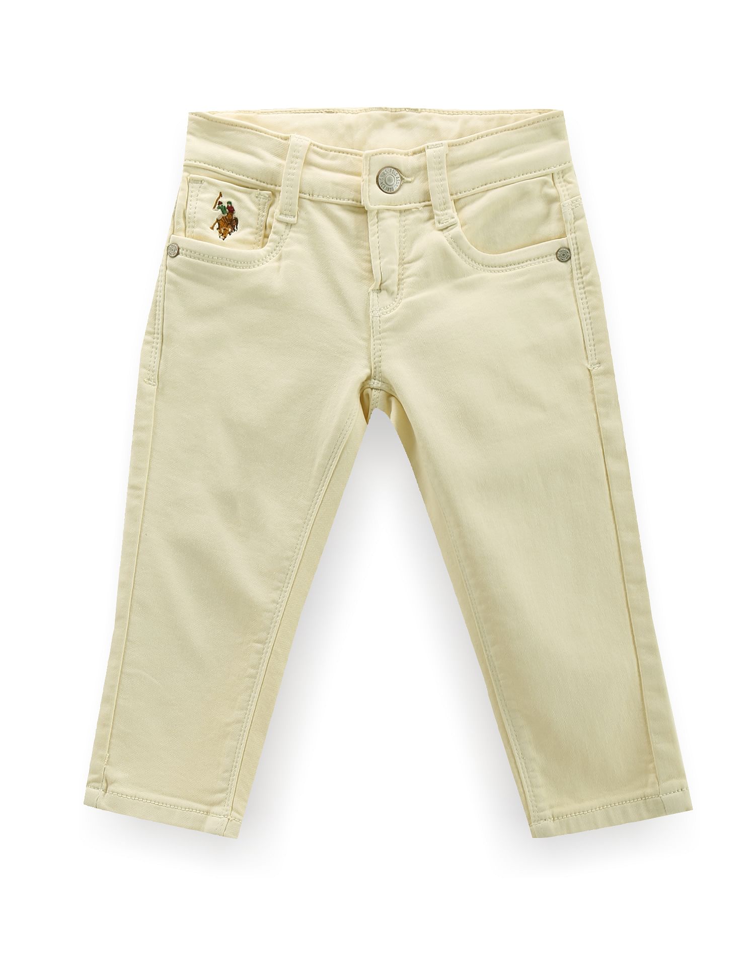 U.S. Polo Assn. Kids Boys Slim Fit Cream Jeans
