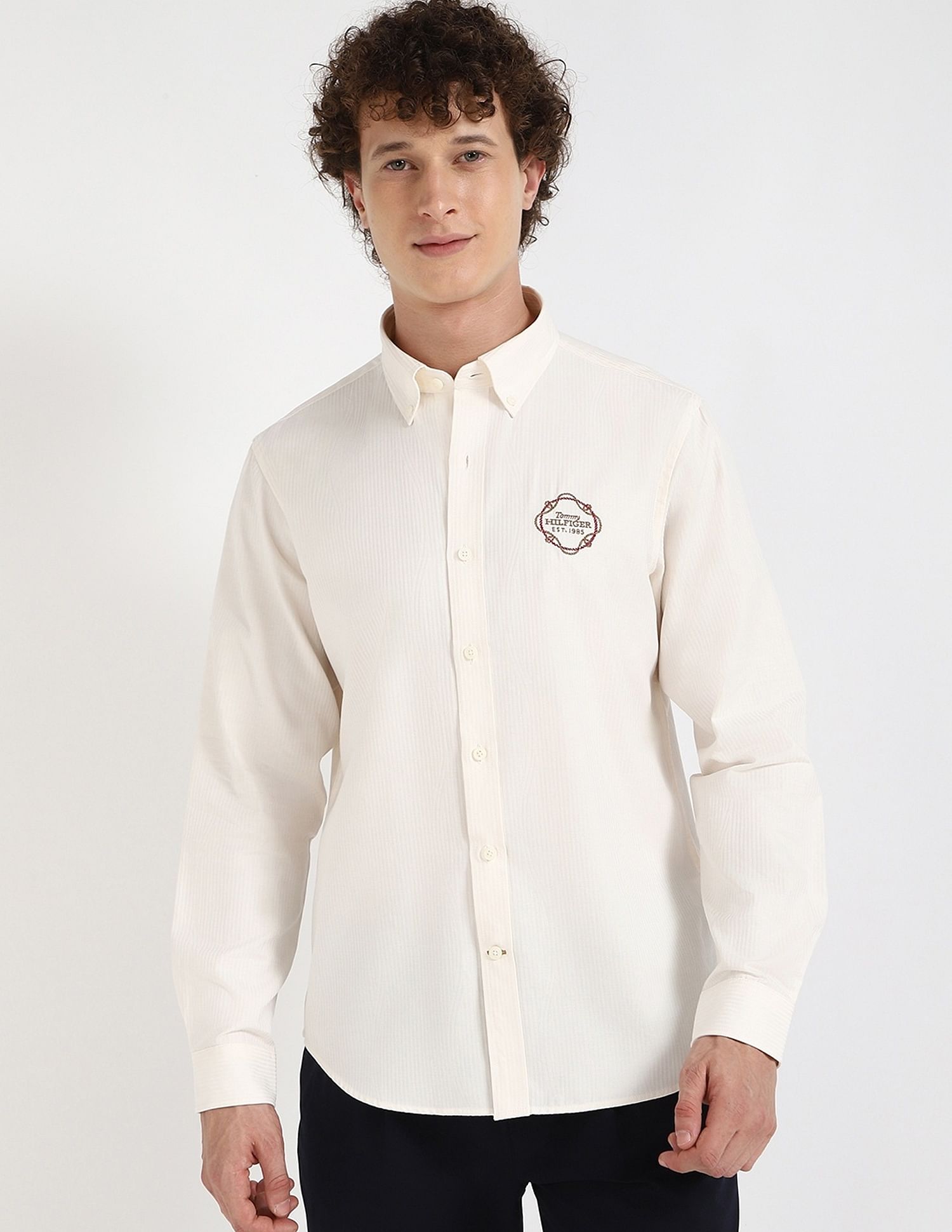Tommy Hilfiger Striped Regular-Fit Dobby Shirt