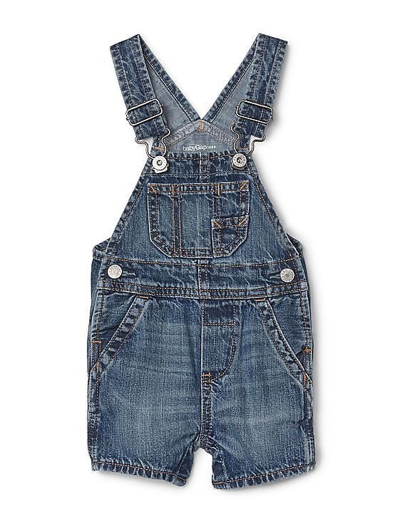 Buy GAP Baby Baby Blue Denim Shortalls NNNOW