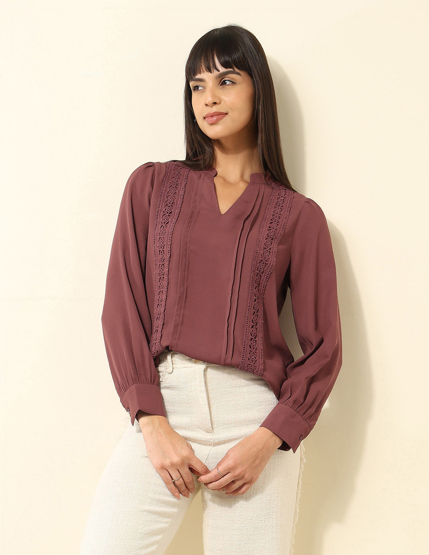 U.S. Polo Assn. Women Lace Detailed Top