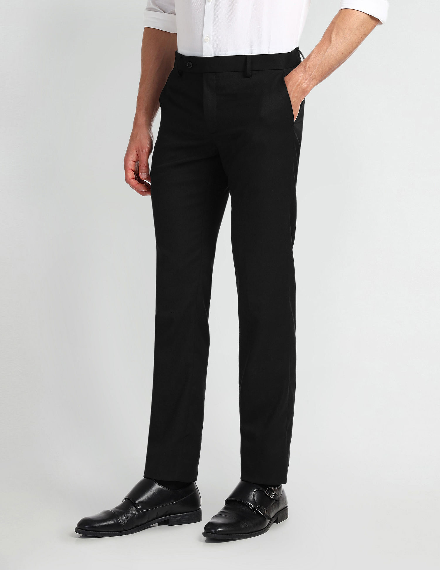 Arrow Mid Rise Carson Tapered Fit Trousers
