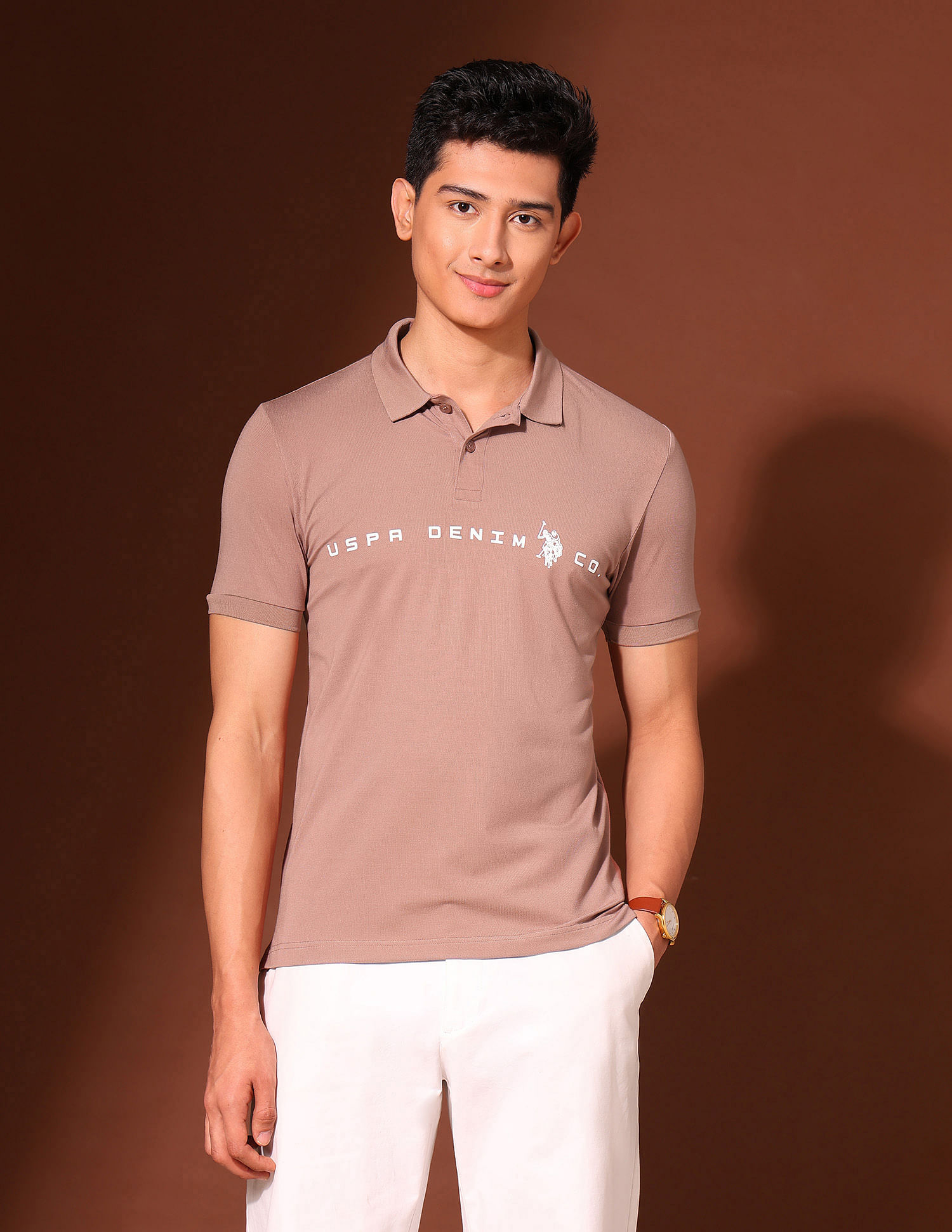 U.S. Polo Assn. Denim Co. Brand Printed Work And Wander Polo Shirt
