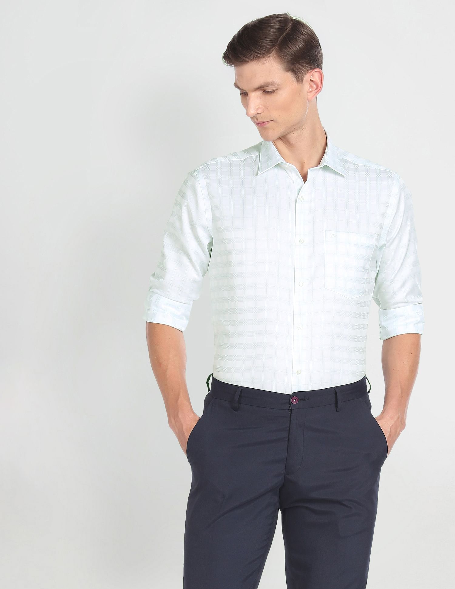 Arrow Twill Check Auto Press Shirt
