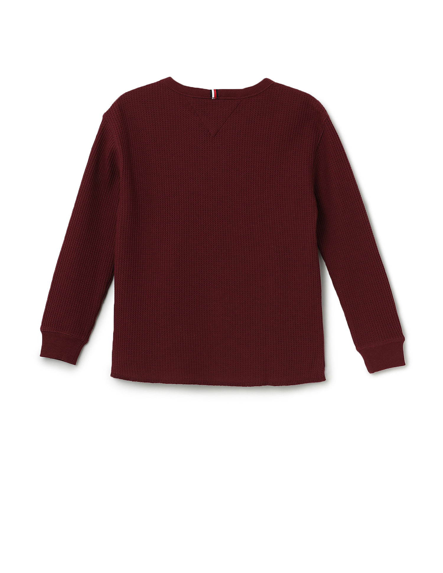 Tommy Hilfiger Kids Boys Round Neck Waffle Cotton T-Shirt
