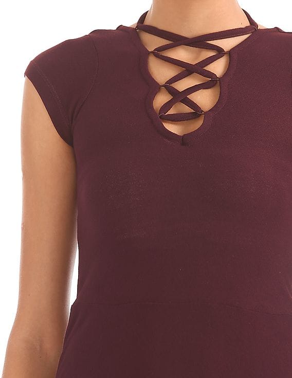 Buy Aeropostale Lace Up Fit And Flare Dress - NNNOW.com