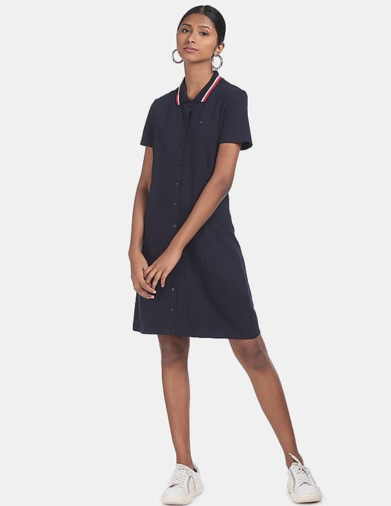 Buy Tommy Hilfiger Women Navy Ribbed 