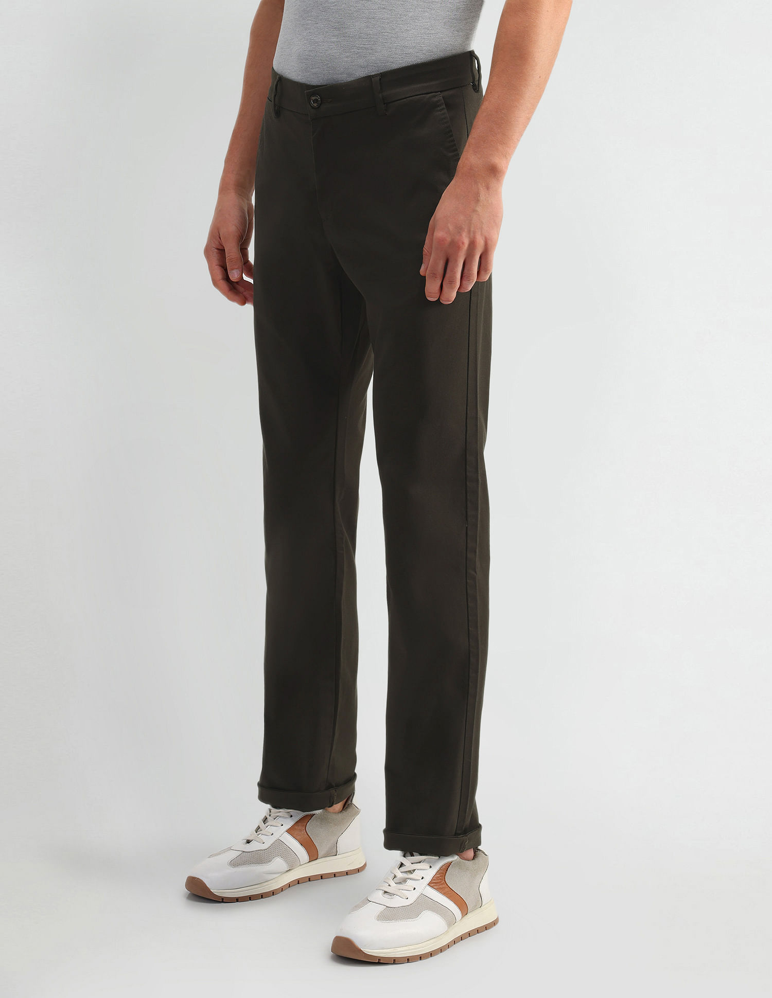 Arrow Sports Regular Fit Twill Trousers