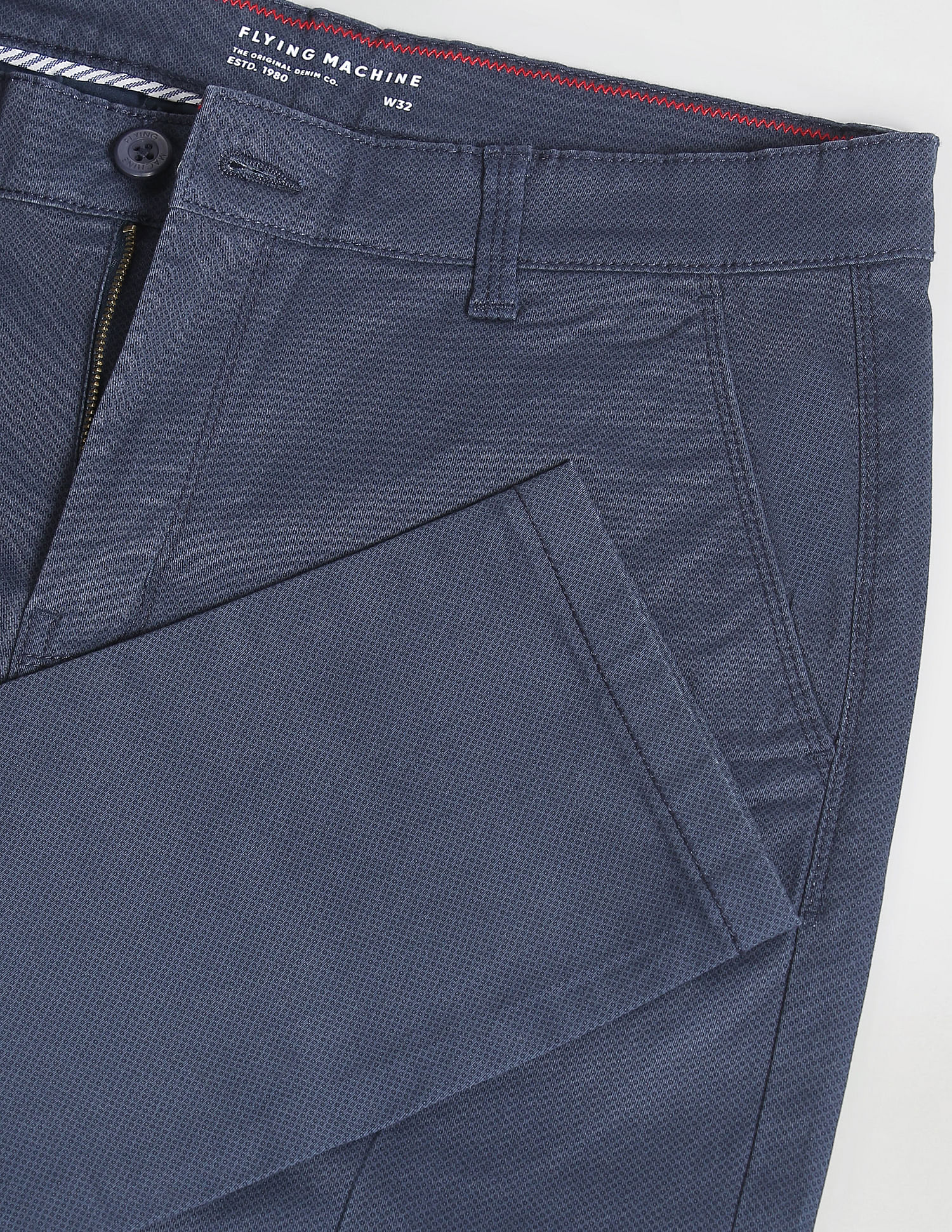 Flying Machine Twill Geometric Print Trousers