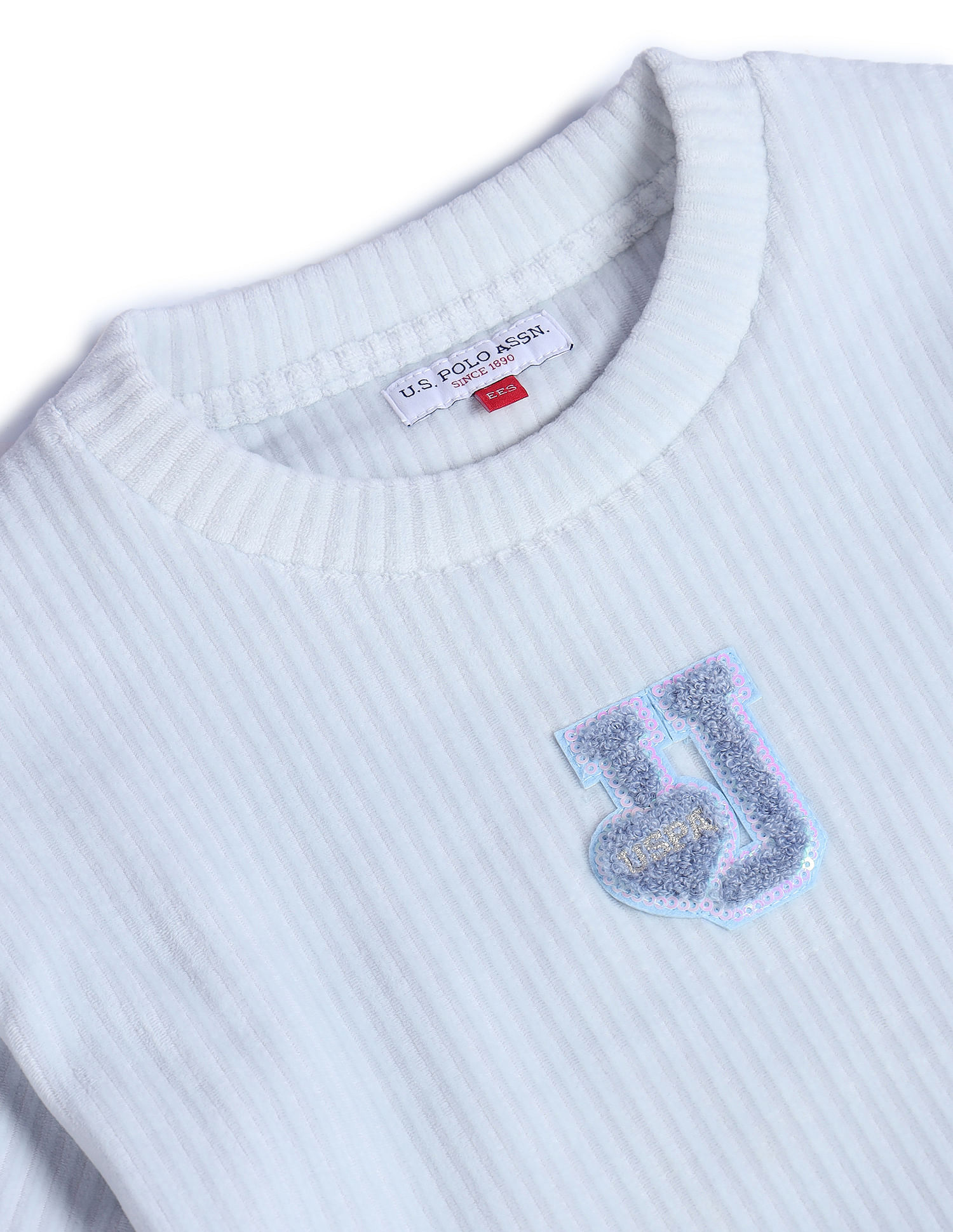 U.S. Polo Assn. Kids Girls Ribbed Sweatshirt