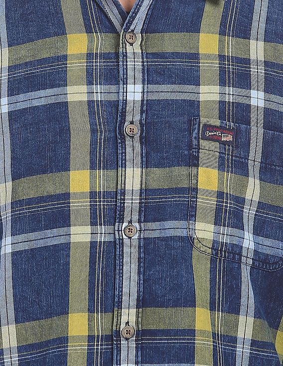 U.S. Polo Assn. Denim Co. Spread Collar Checked Casual Shirt