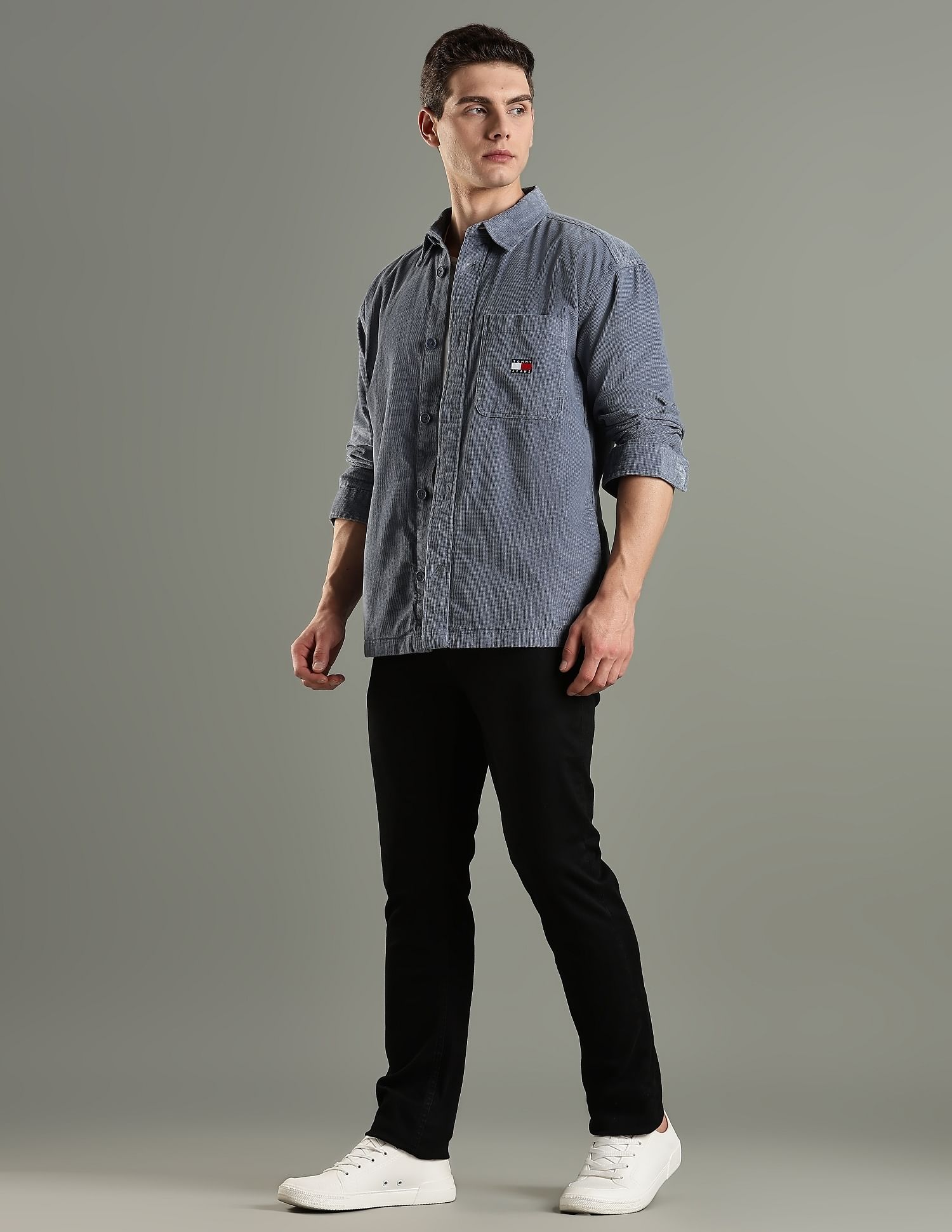 Tommy Hilfiger Solid Oversized Fit Cotton Shirt