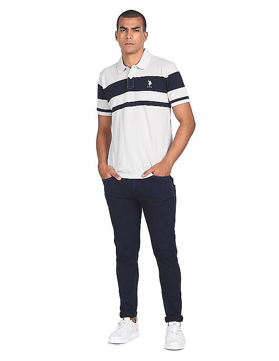 U.S. Polo Assn. Pique Striped Polo Shirt