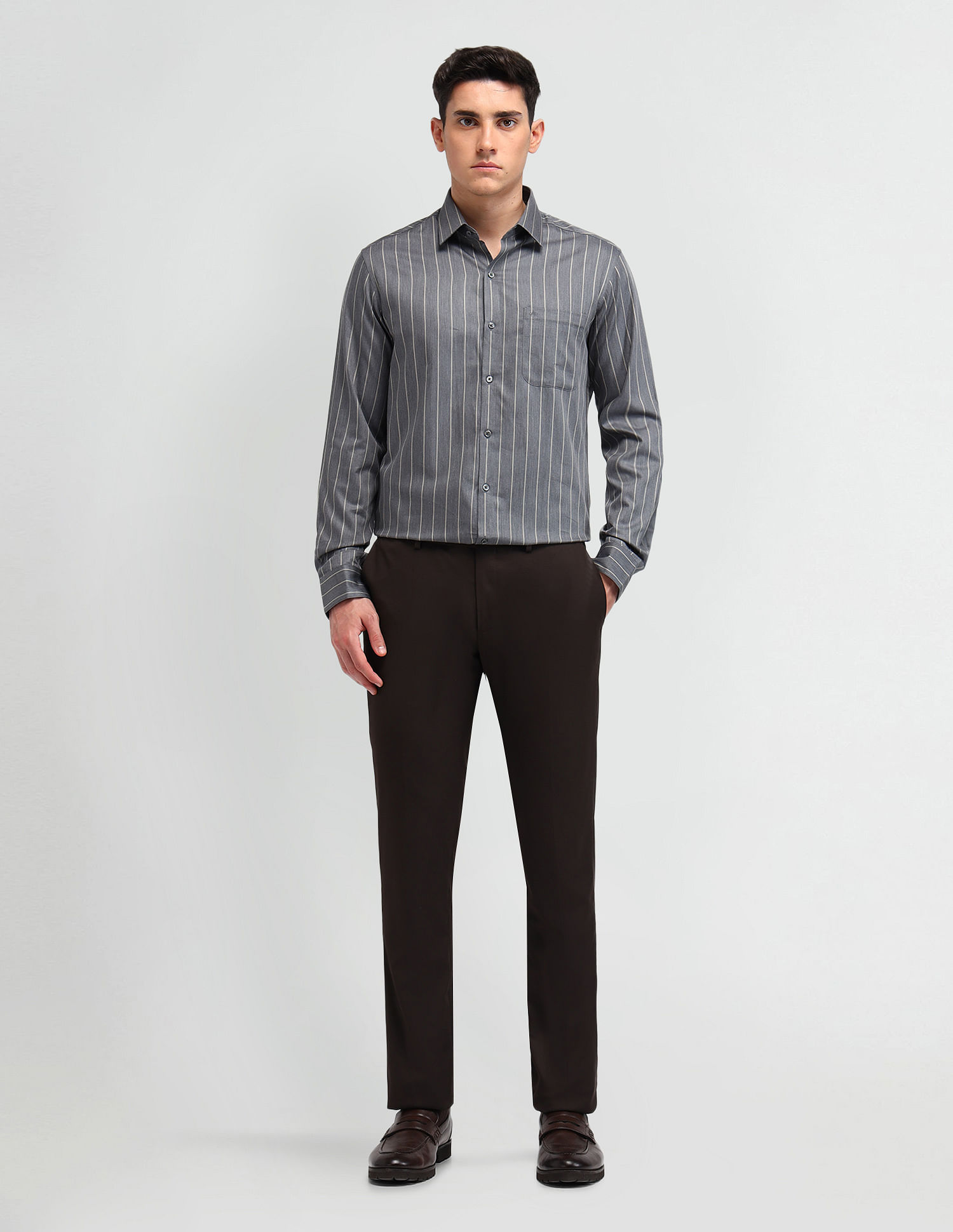 Arrow Italian Elegance Striped Slim Fit Shirt