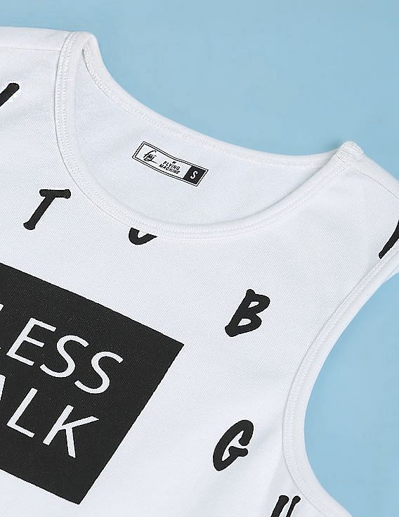 Buy Flying Machine Women Sleeveless All-Over Print T-Shirt