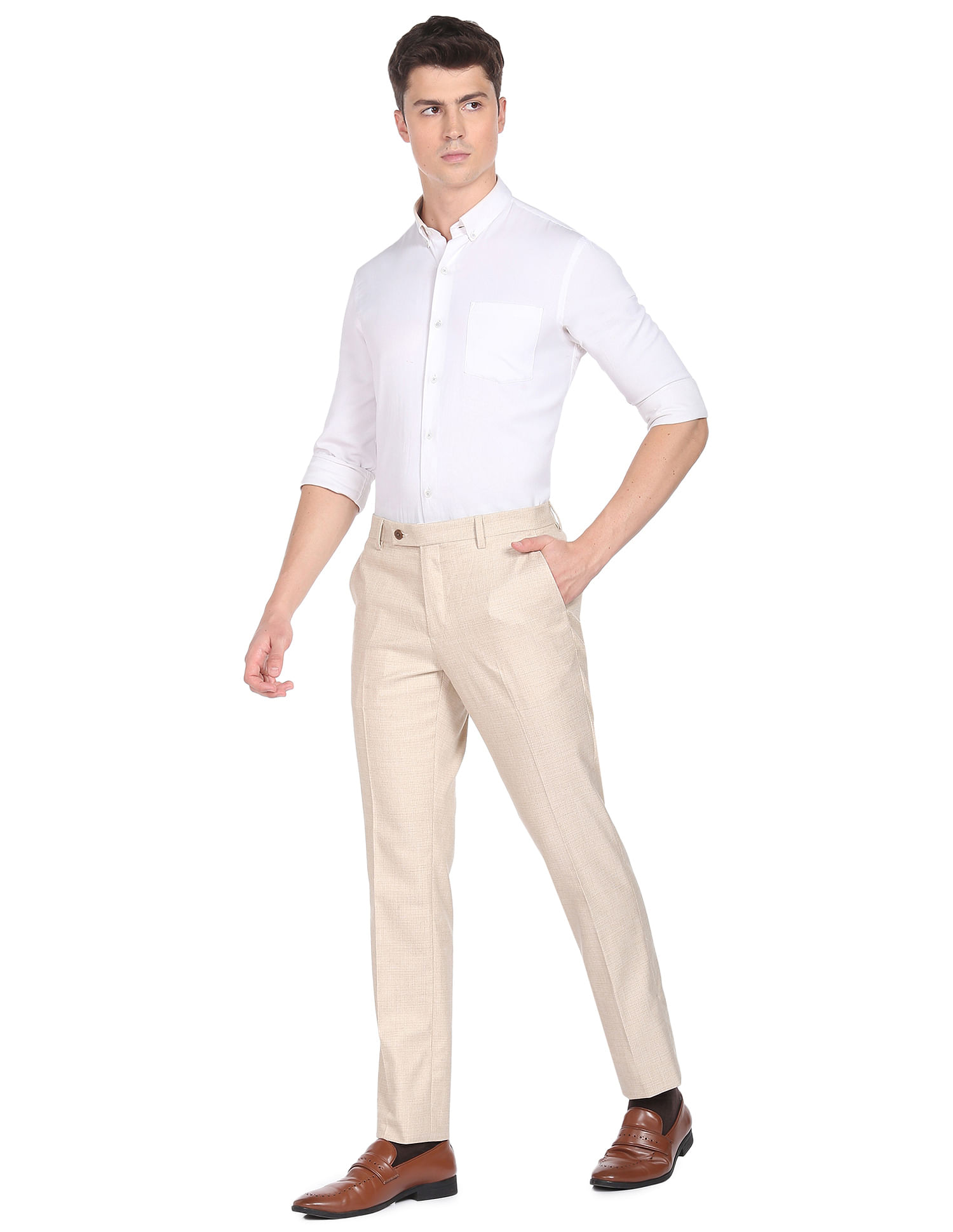 Just Cavalli Cream Low Waist Skinny Formal Trousers Pants – AUMI 4