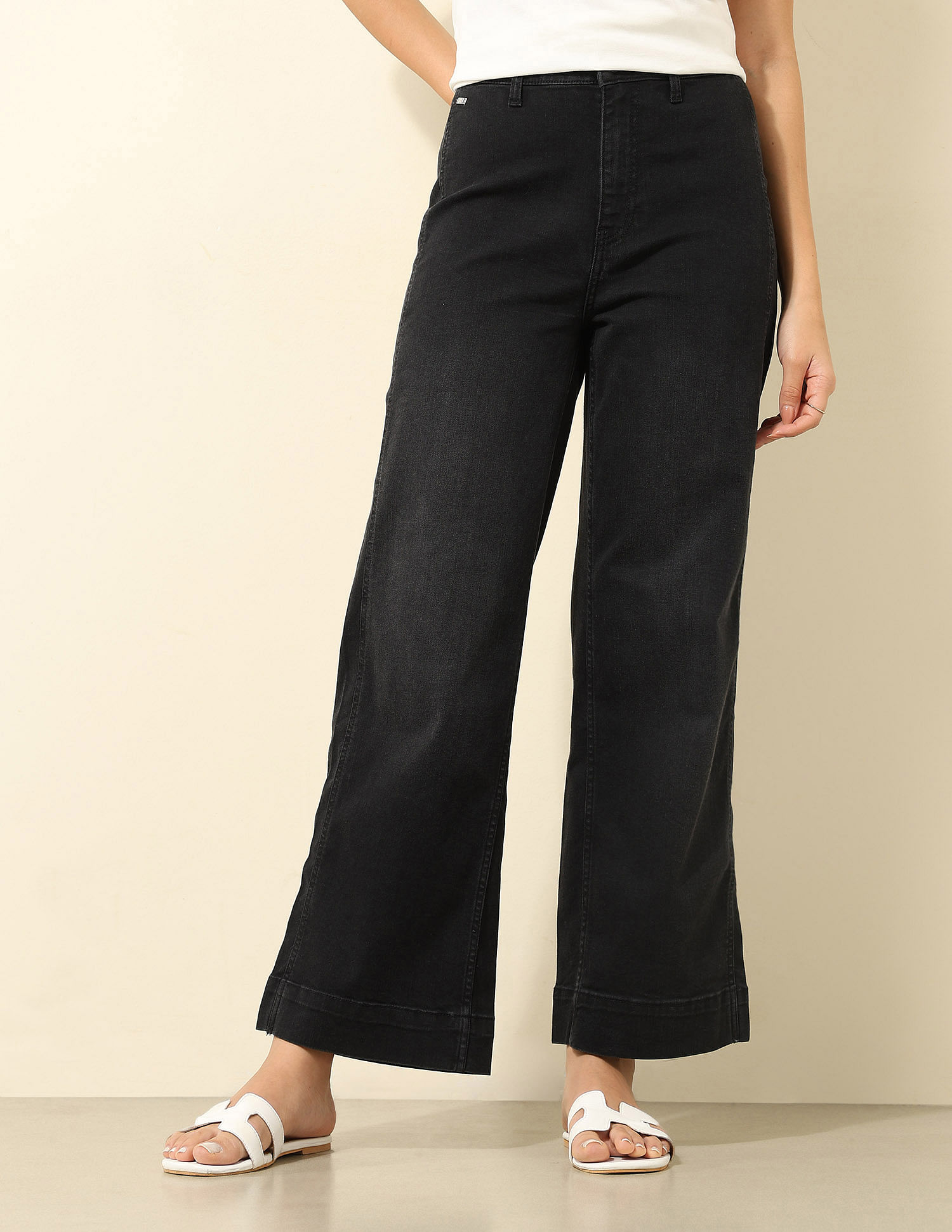 U.S. Polo Assn. Women High Rise Wide Leg Jeans