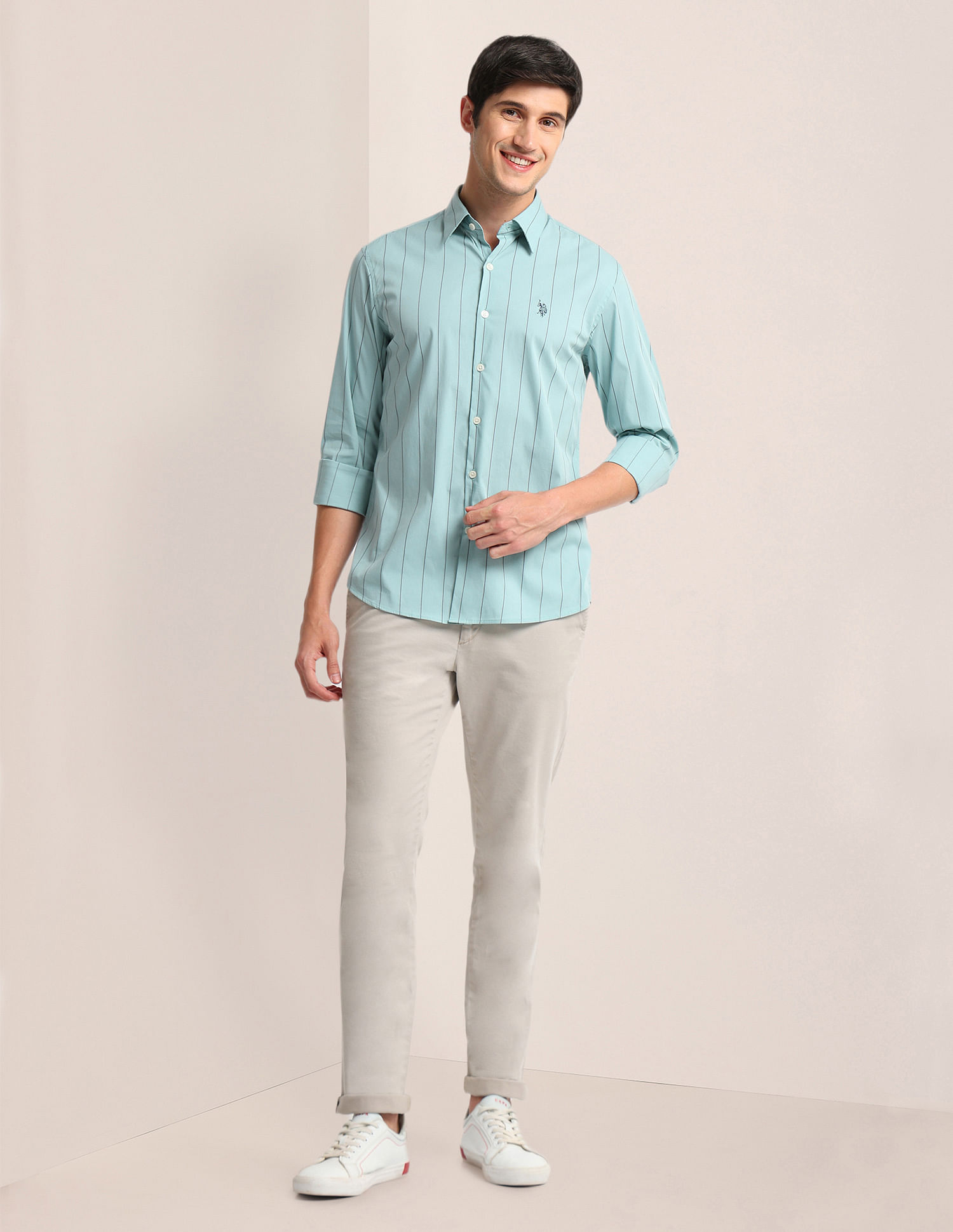 U.S. Polo Assn. Vertical Stripe Tailored Fit Shirt