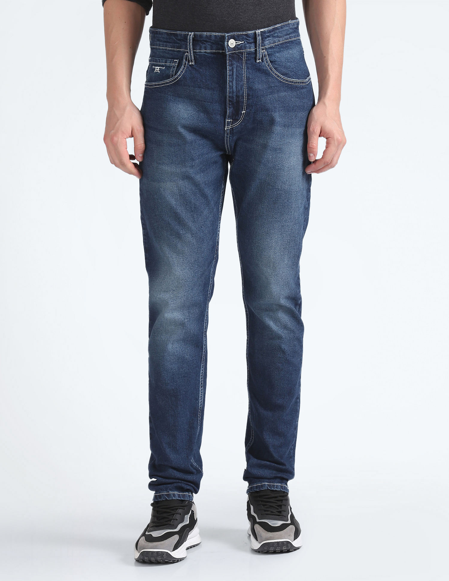 Flying Machine Slash Slim Tapered Stone Wash Jeans