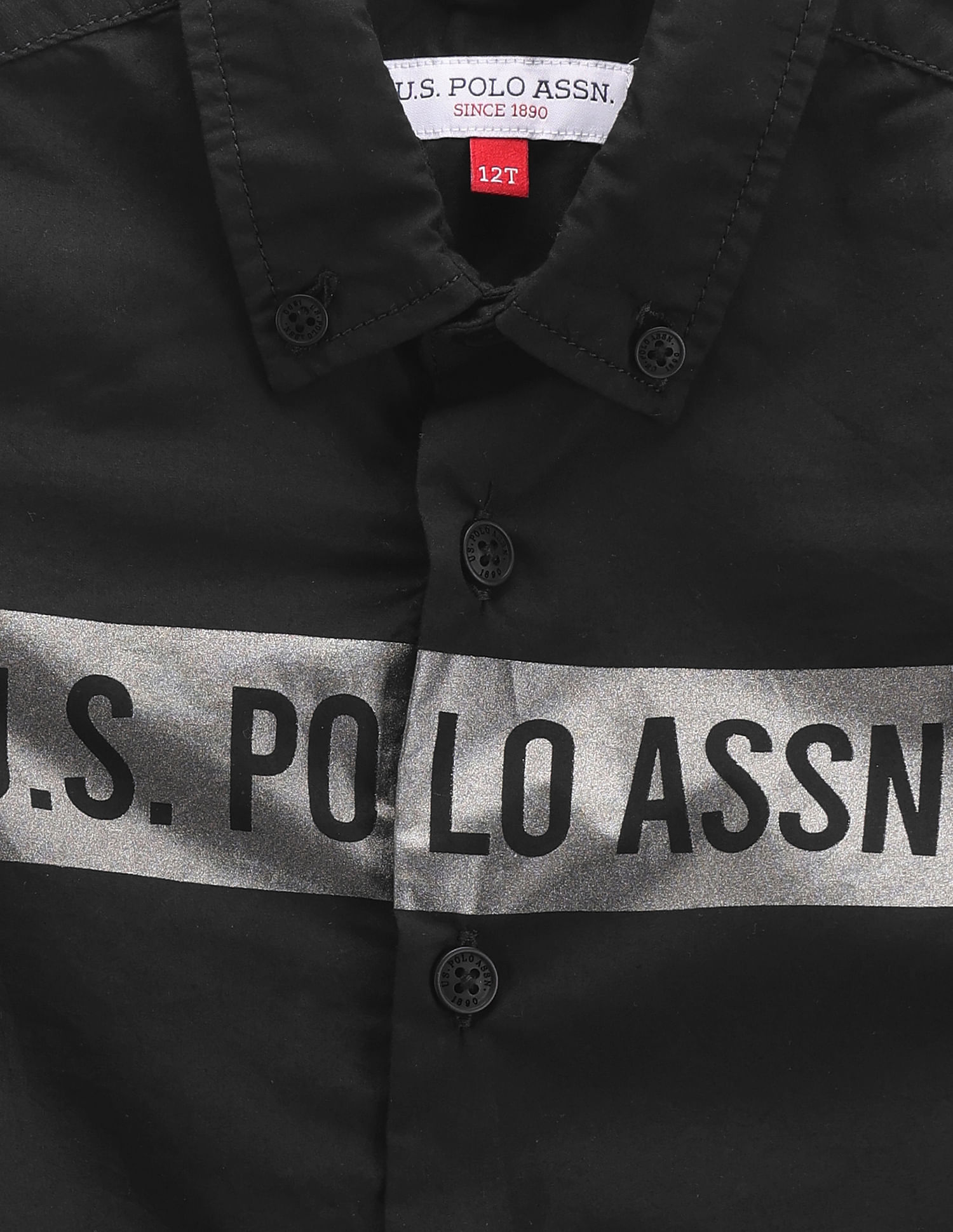 U.S. Polo Assn. Kids Boys Metallic Brand Stripe Shirt