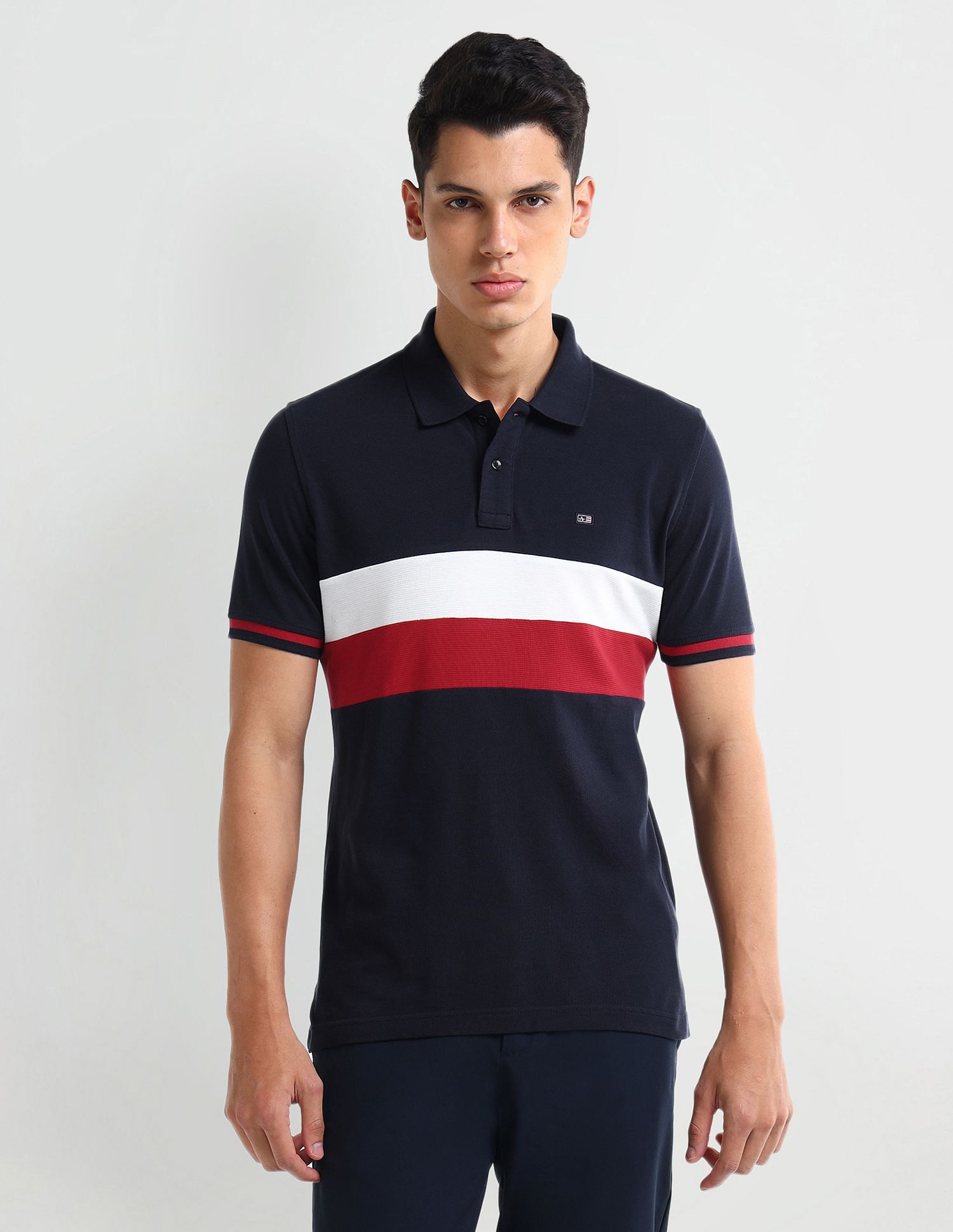 Arrow Sport Horizontal Striped Regular Fit Polo Shirt