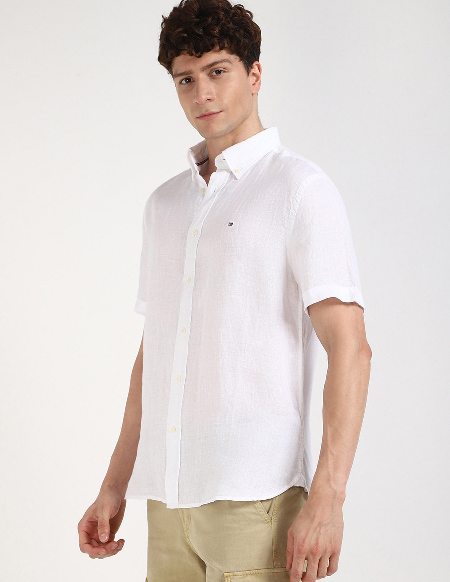 Tommy Hilfiger Solid Regular Fit Plain Woven Shirt
