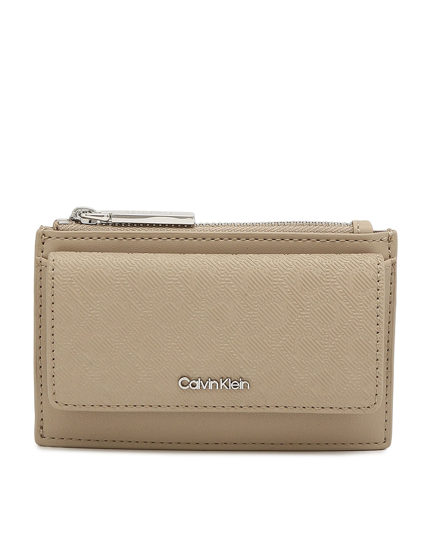 Calvin Klein Beige Textured Wallet For Stylish Accessories