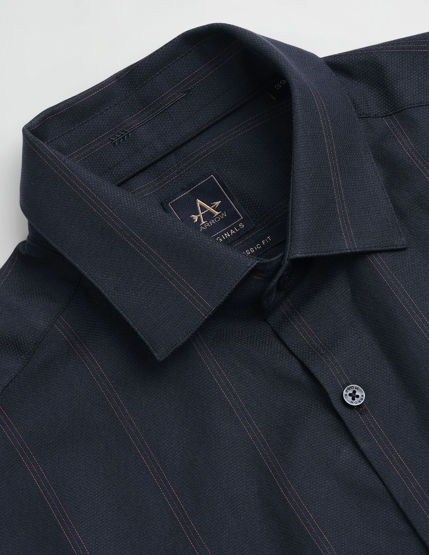 Arrow Vertical Stripe Cotton Shirt