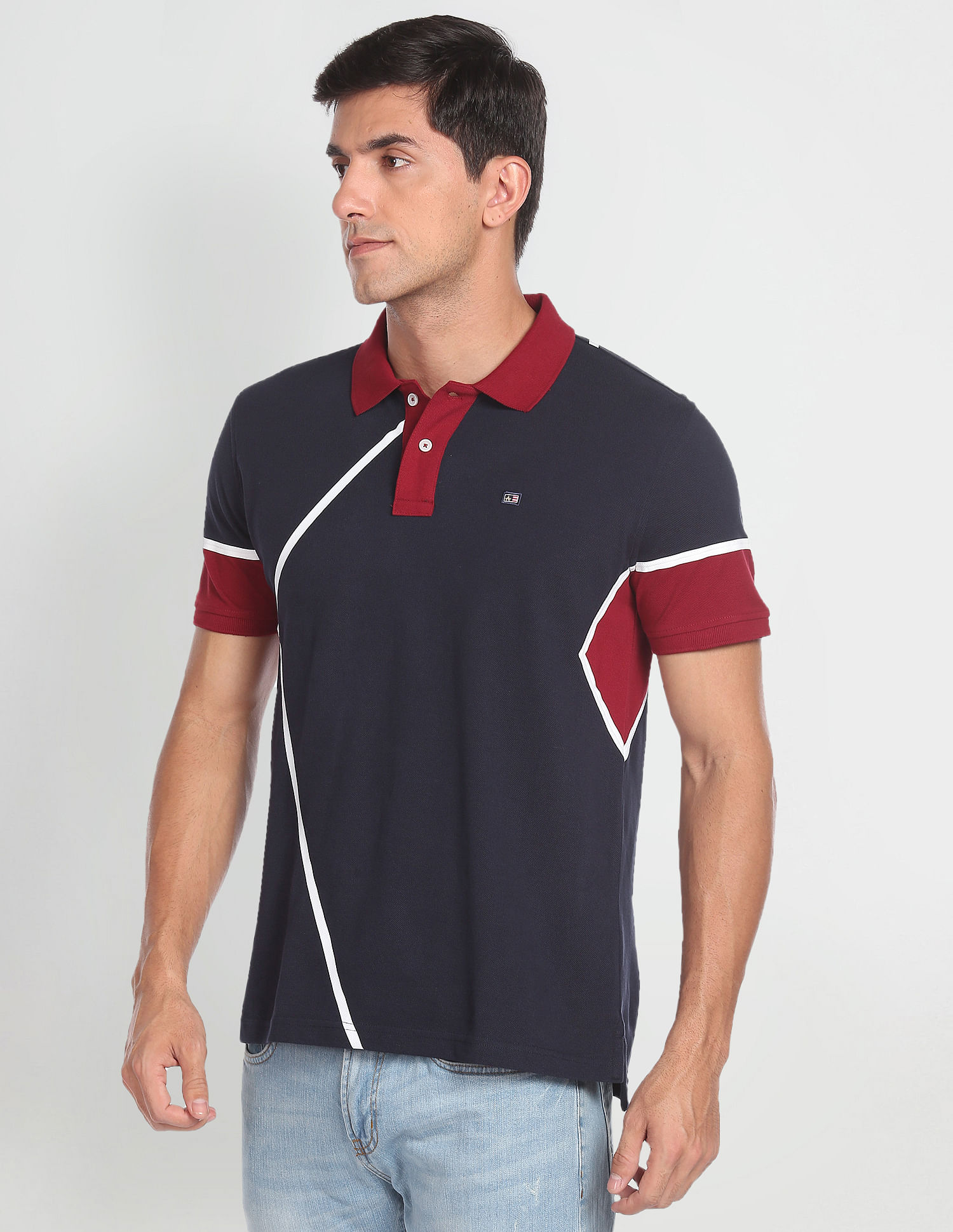 Buy Louis Philippe Jeans Polo Collar Pure Cotton With Chest Pocket