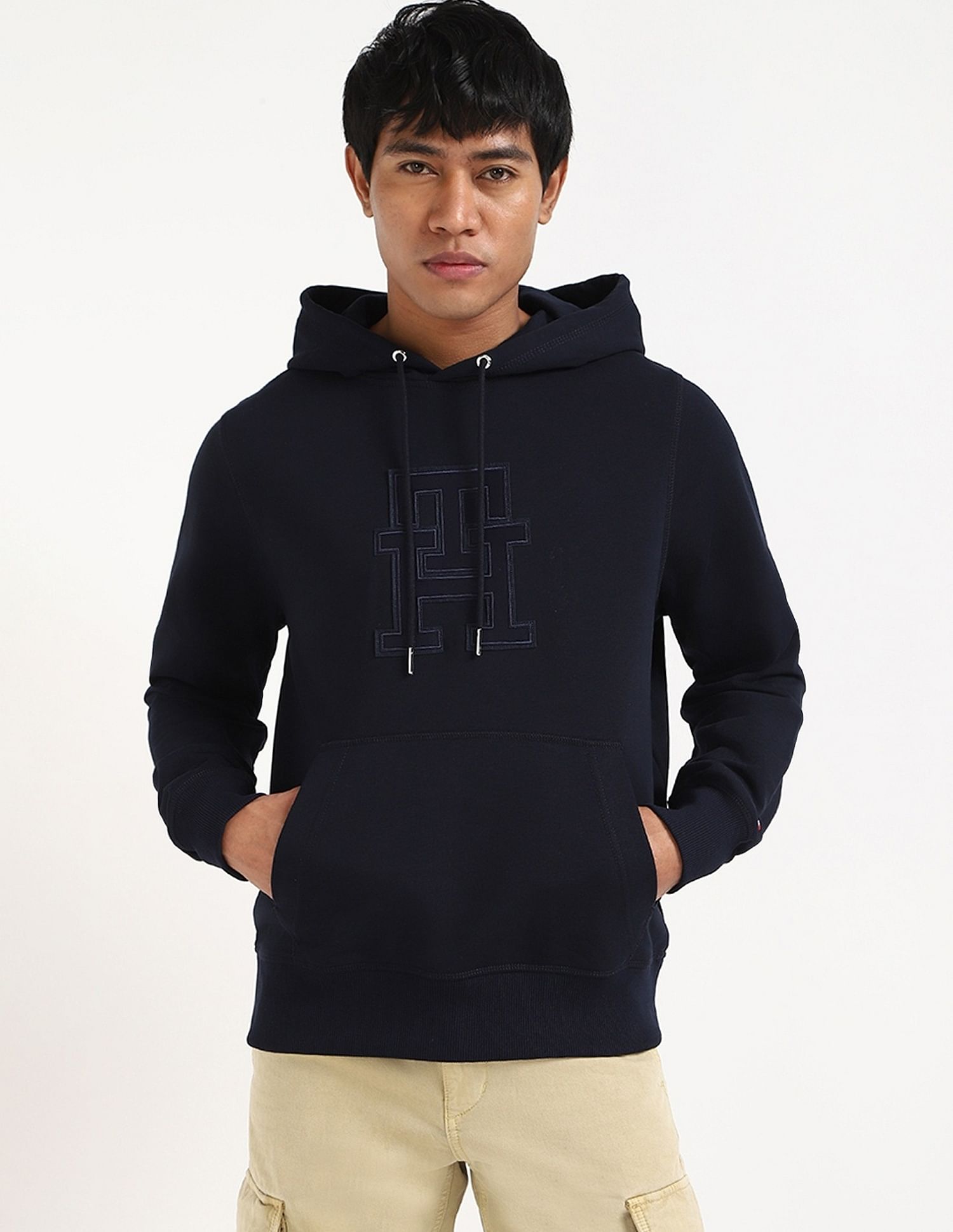 Tommy Hilfiger Embroidered Logo Regular-Fit Cotton Hooded Sweatshirt