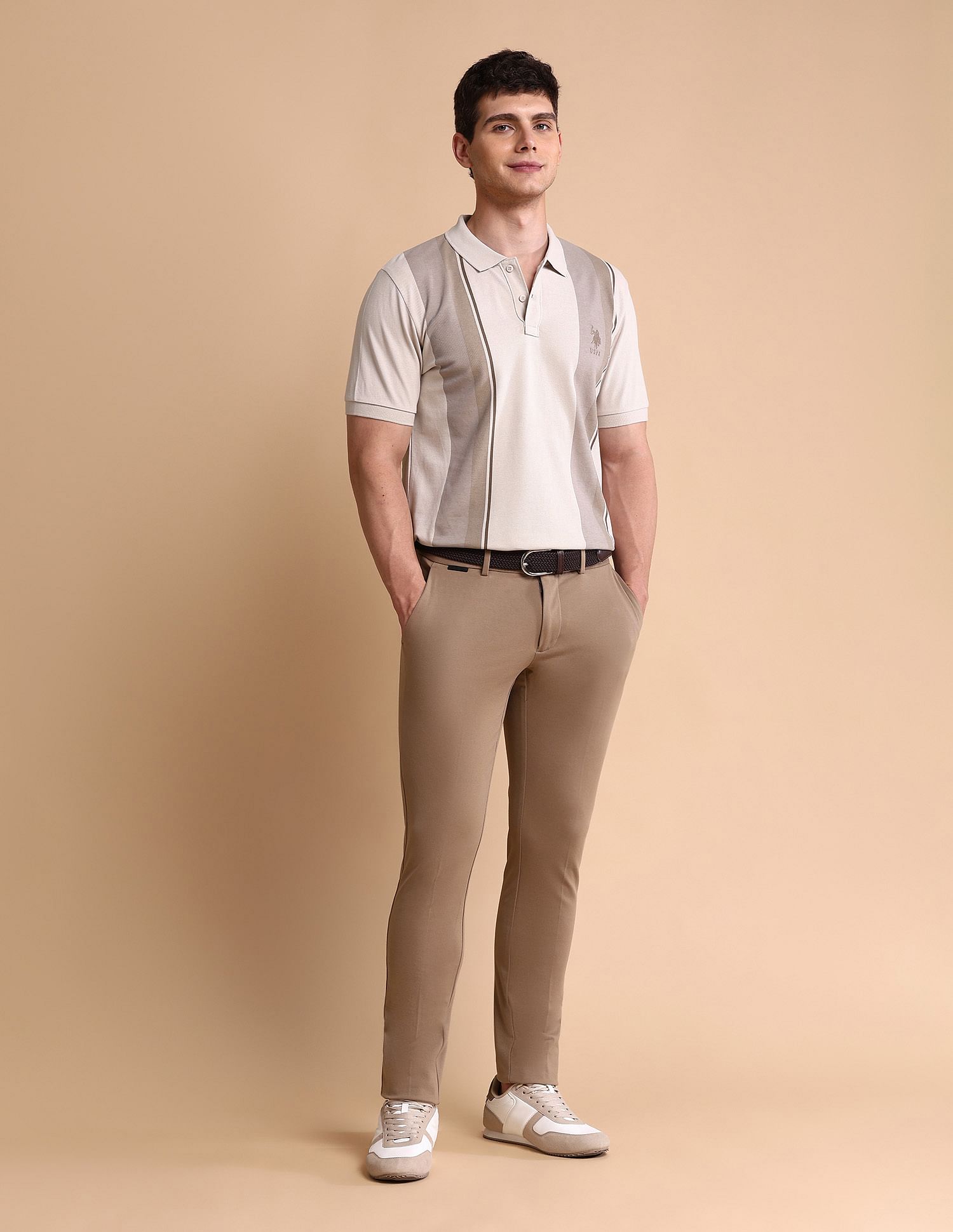 U.S. Polo Assn. Colourblocked Slim Fit Polo Shirt