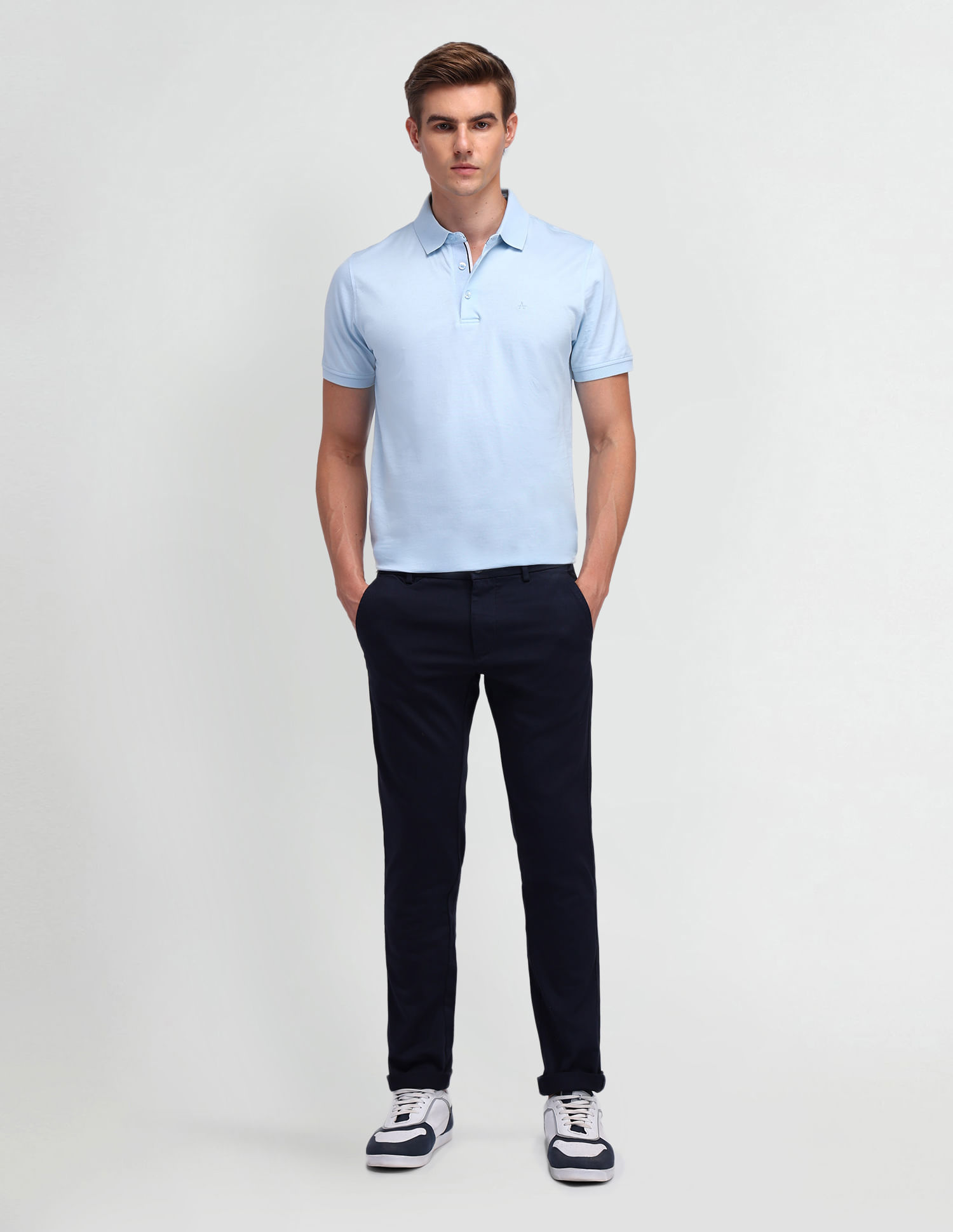 Arrow Sport Slim Fit Mid Rise Trousers