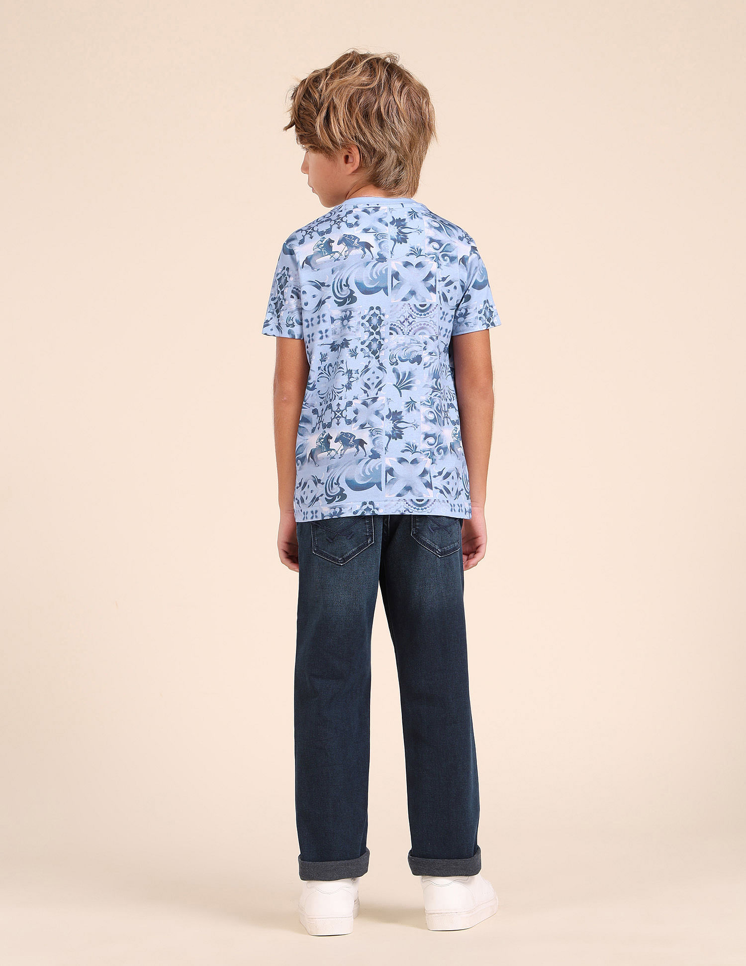 U.S. Polo Assn. Kids Boys Regular Fit All-Over Printed T-Shirt