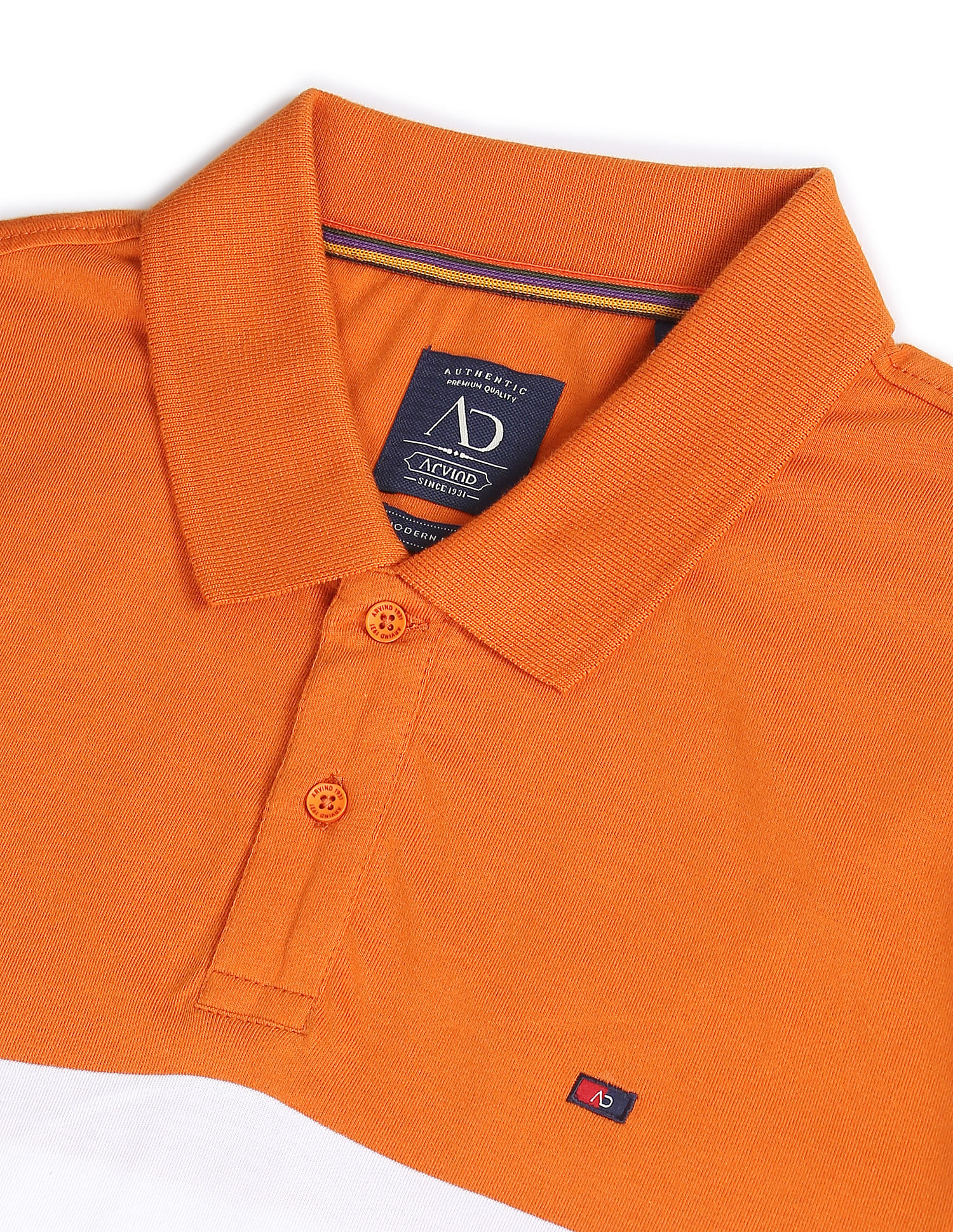 AD by Arvind Modern Horizontal Stripe Polo Shirt