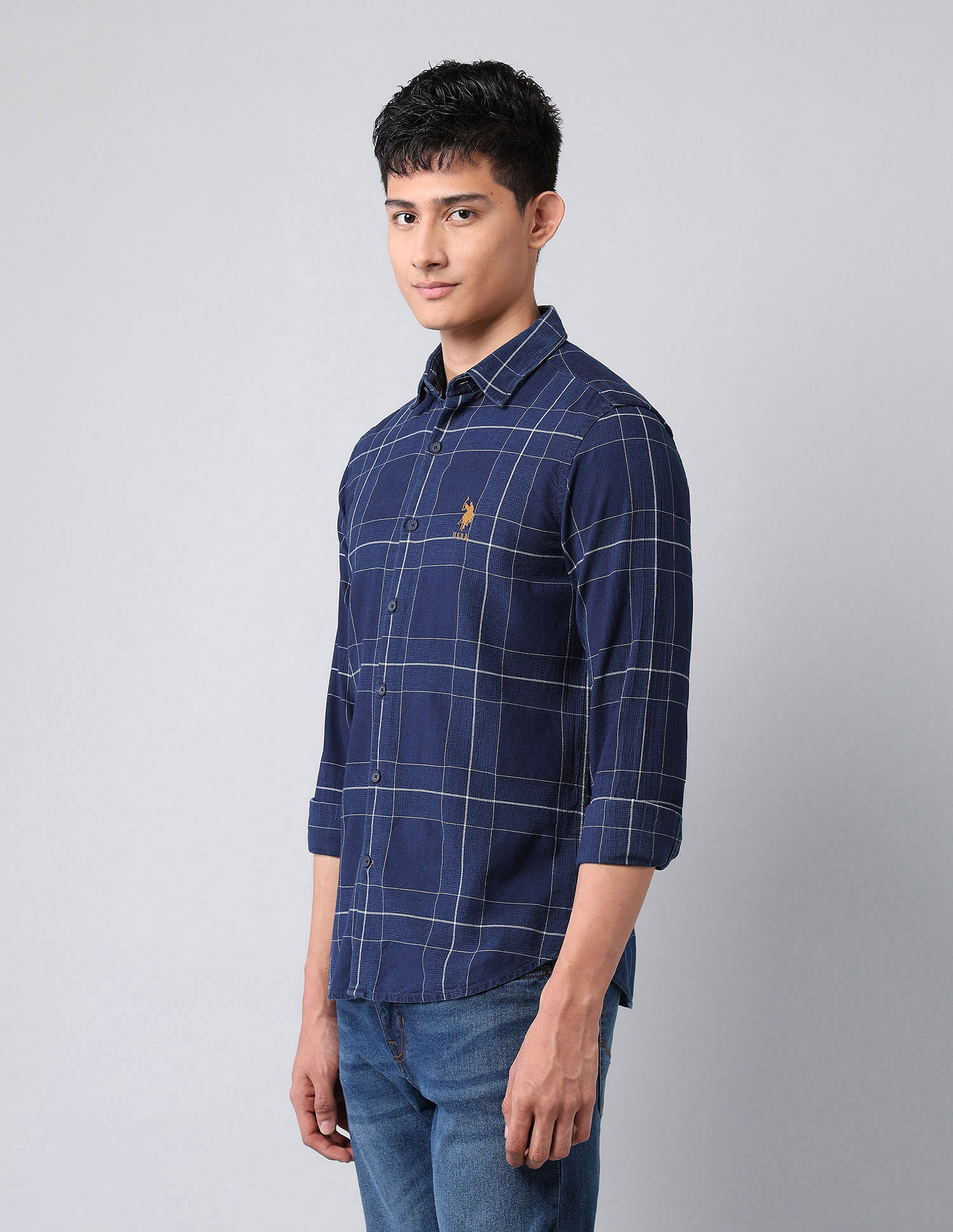 U.S. Polo Assn. Denim Co. Grid Tattersall Checked Dobby Shirt