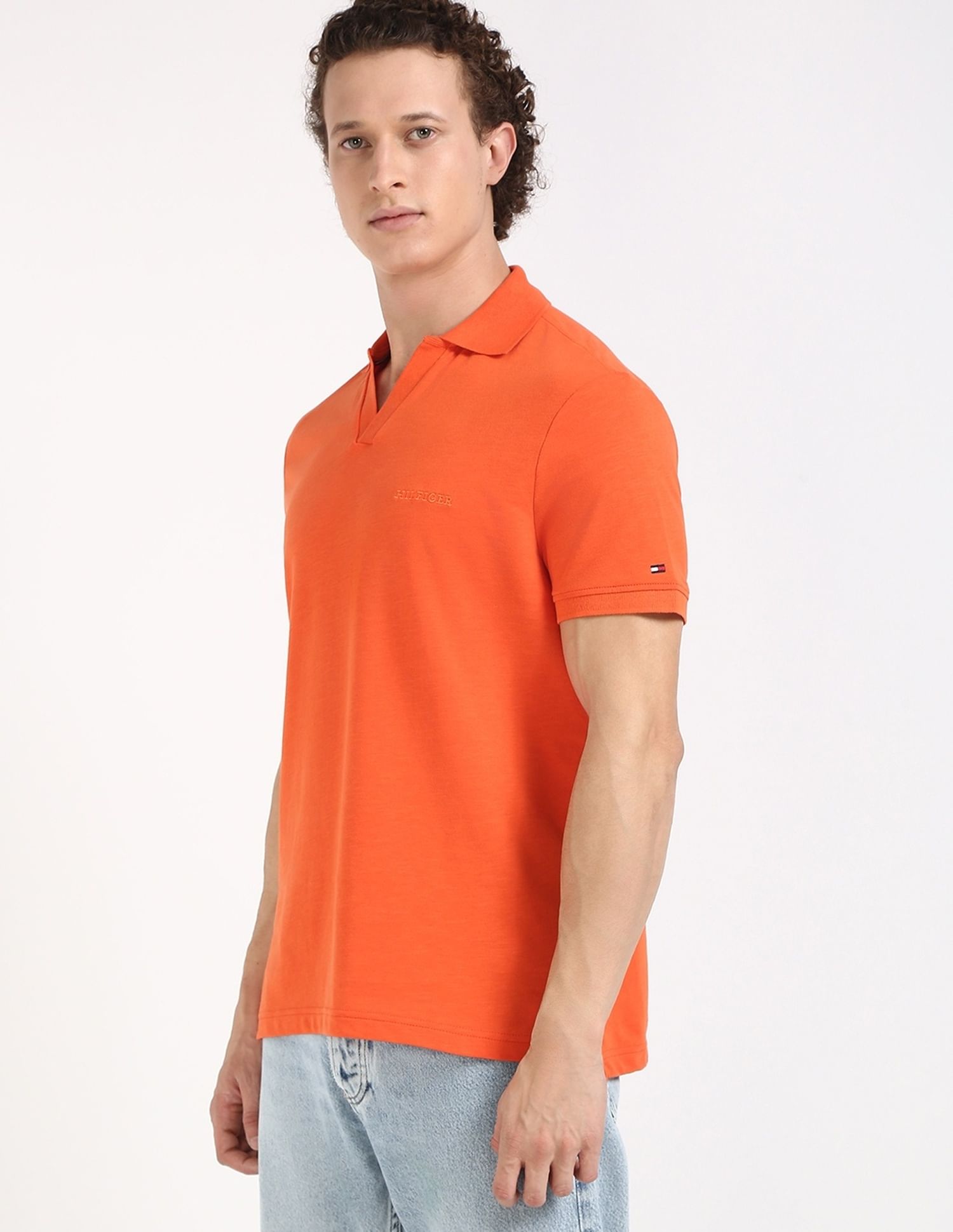 Tommy Hilfiger Solid Regular-Fit Cotton Polo T-Shirt