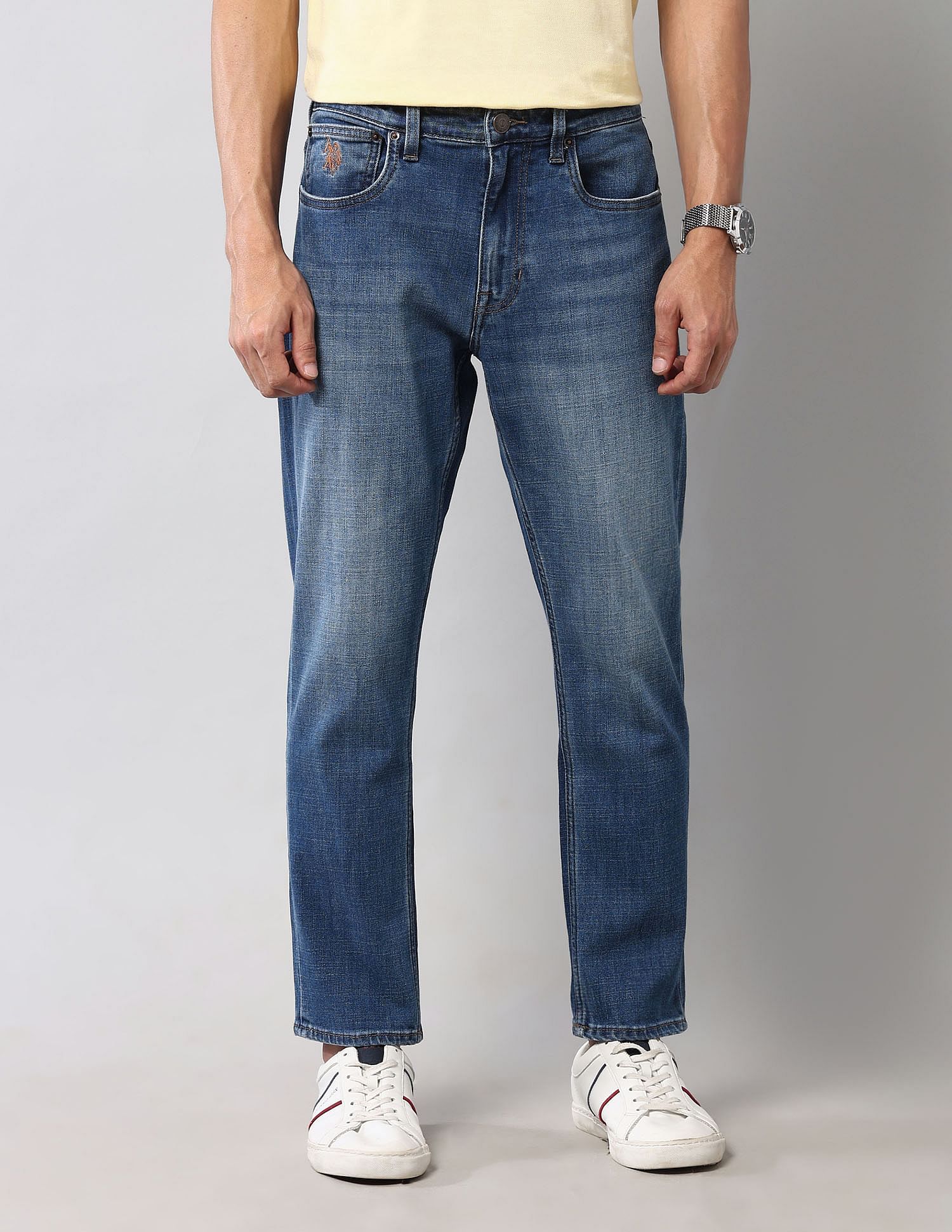 U.S. Polo Assn. Denim Co. Cole Comfort Cropped Fit Blue Vintage Jeans