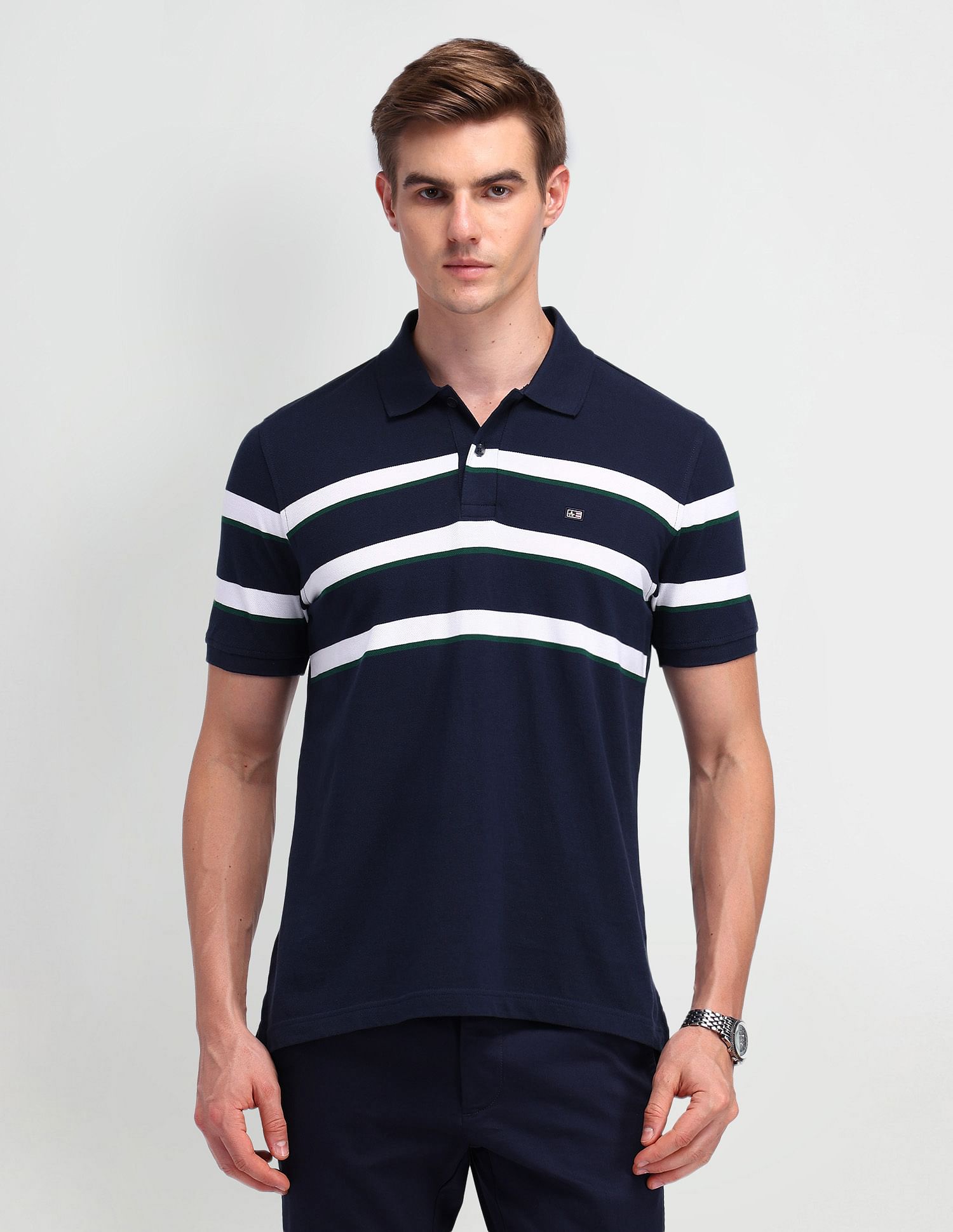 Arrow Sport Horizontal Striped Regular Polo Shirt