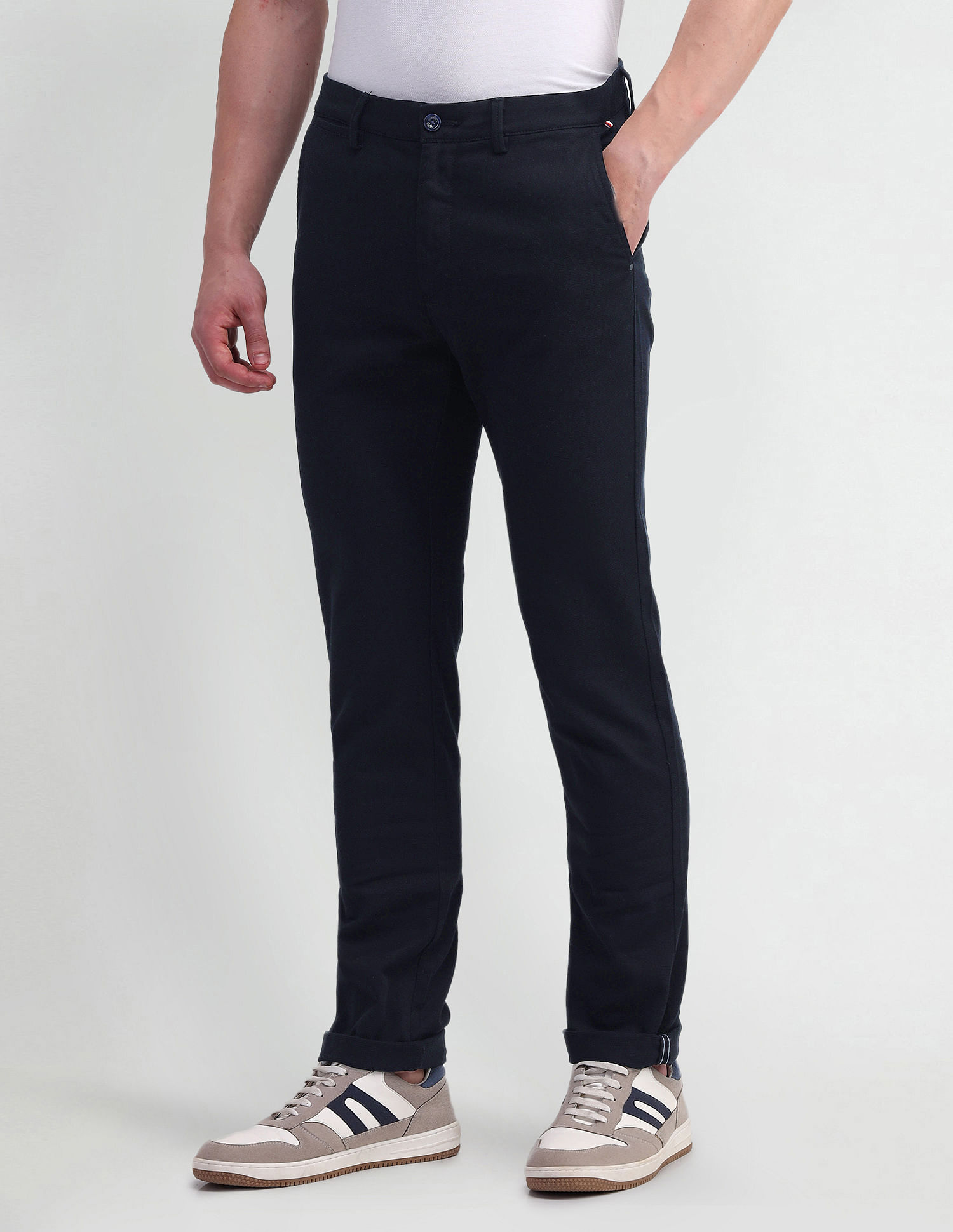 Arrow Sports Slim Fit Solid Trousers