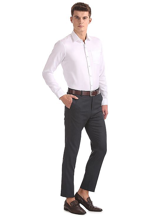 Tapered Fit Flat-Front Trousers